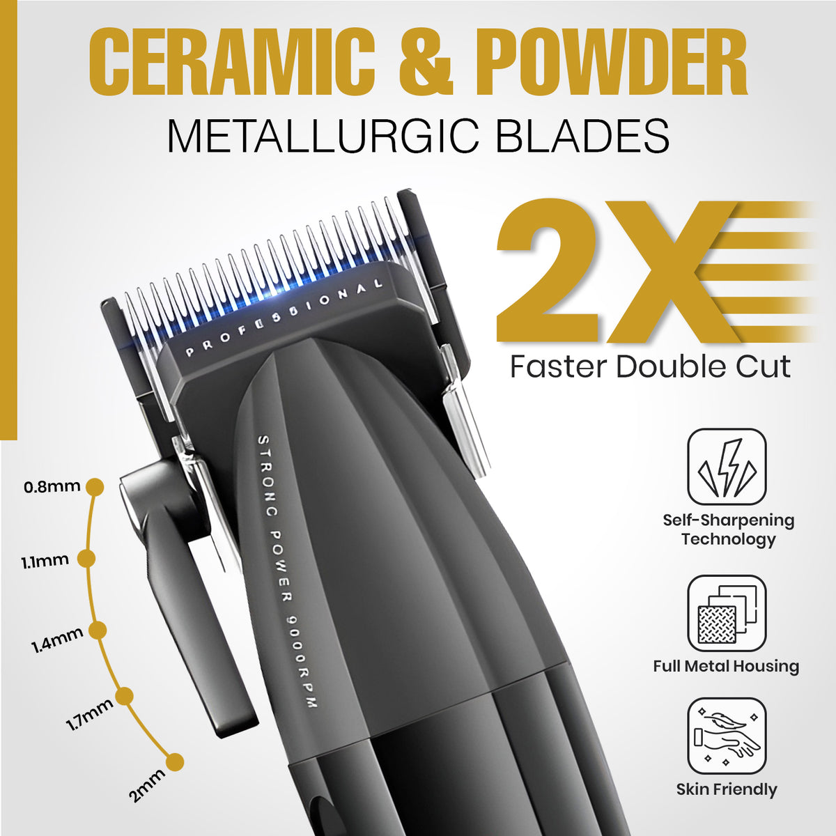 VGR V-003 Professional Hair Clipper For Men, (Gold)