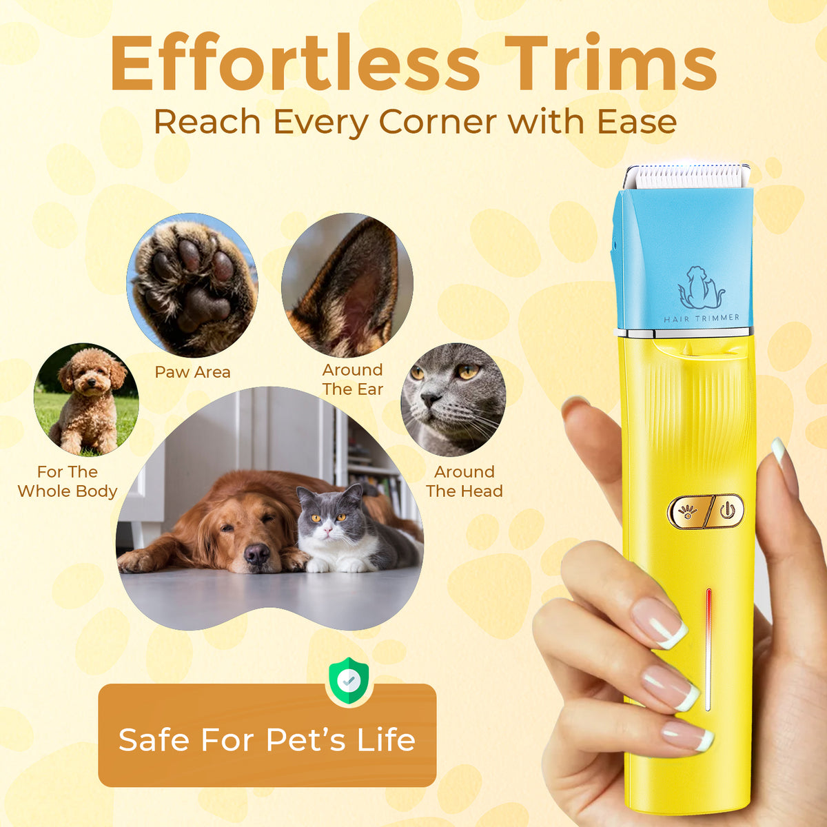 VGR V-219 Professional Pet Trimmer with 150 Min Runtime, Green