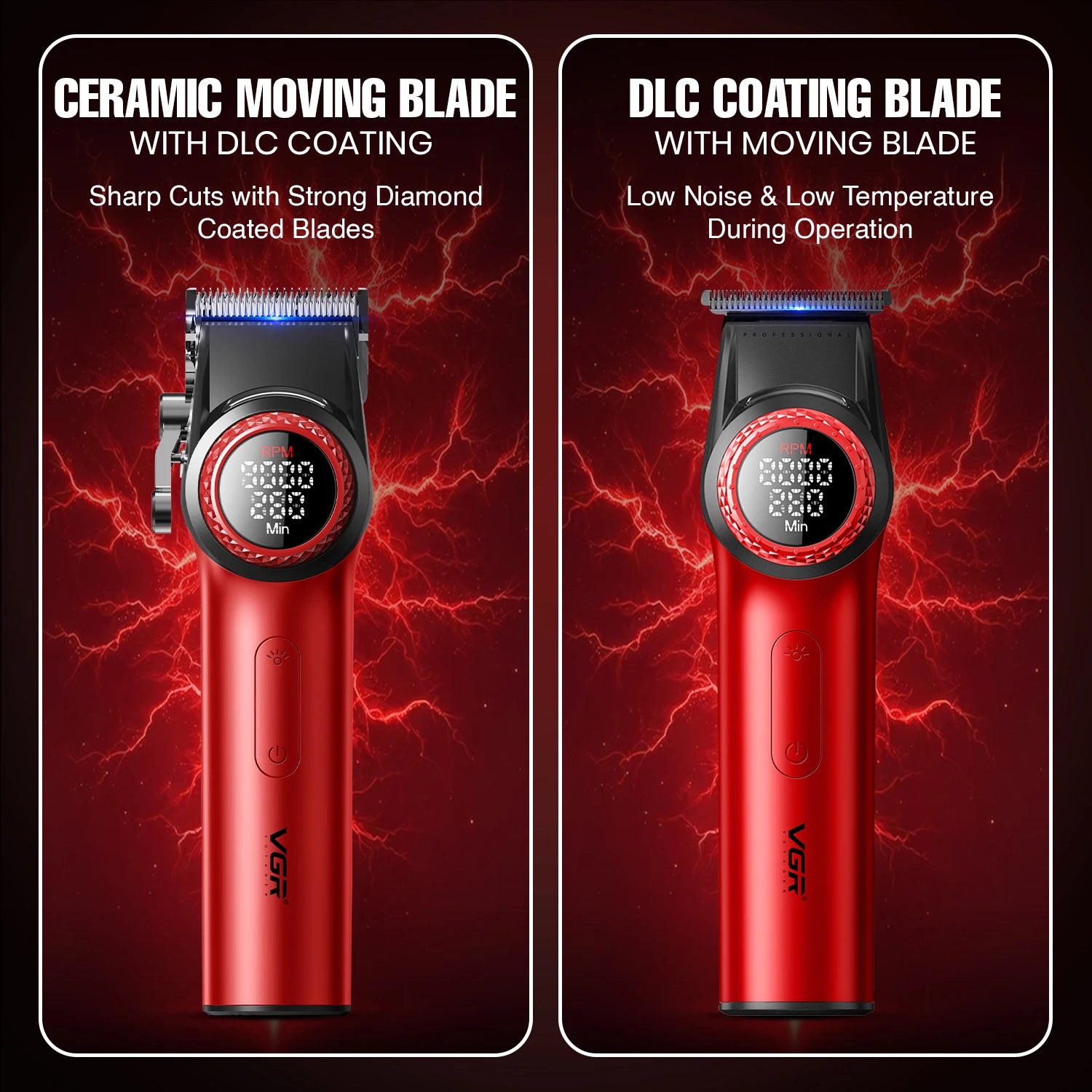 VGR V-001PRO & V-977 Professional Barber Combo