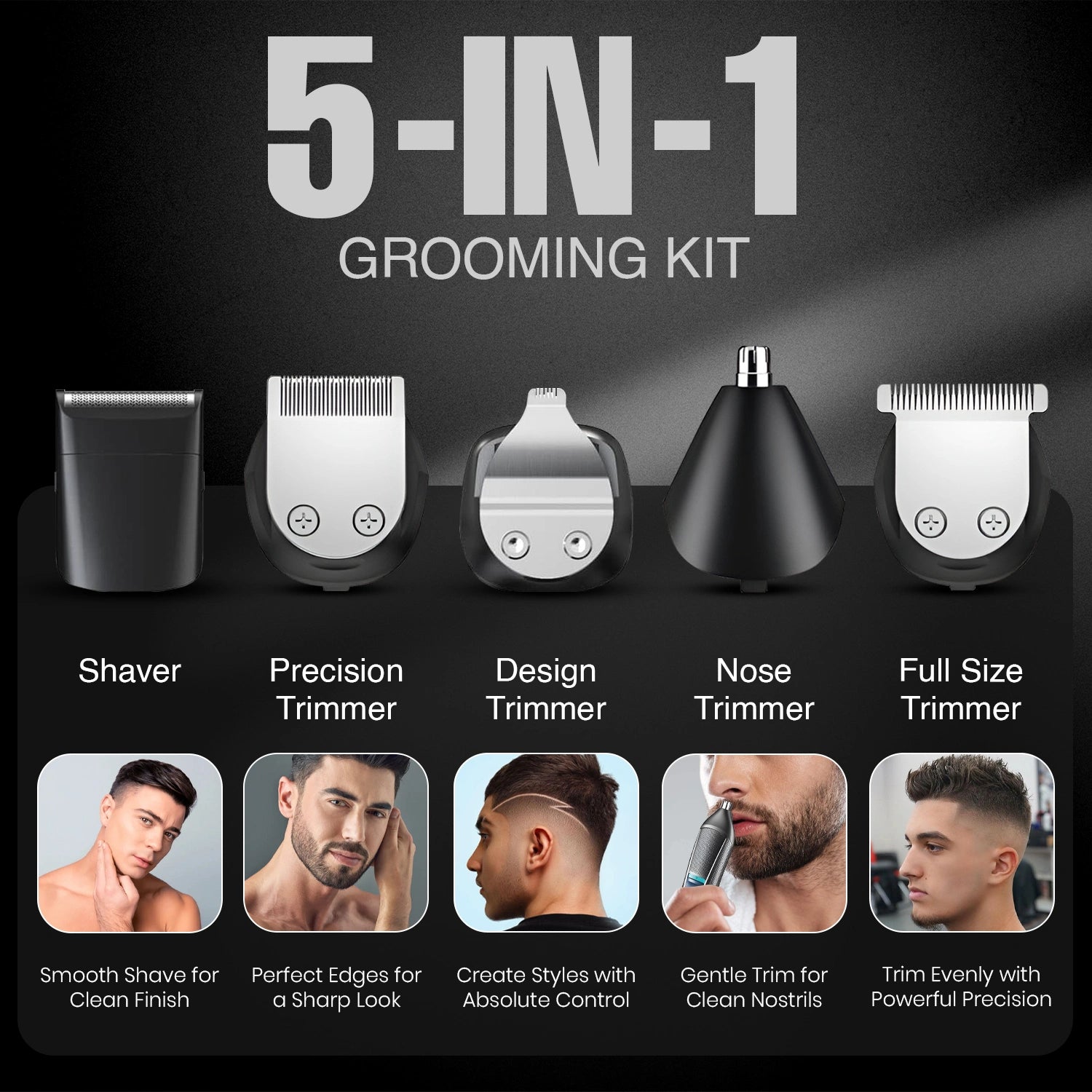 VGR V-108 Professional 10-in-1 Men’s Grooming Kit with Led Display