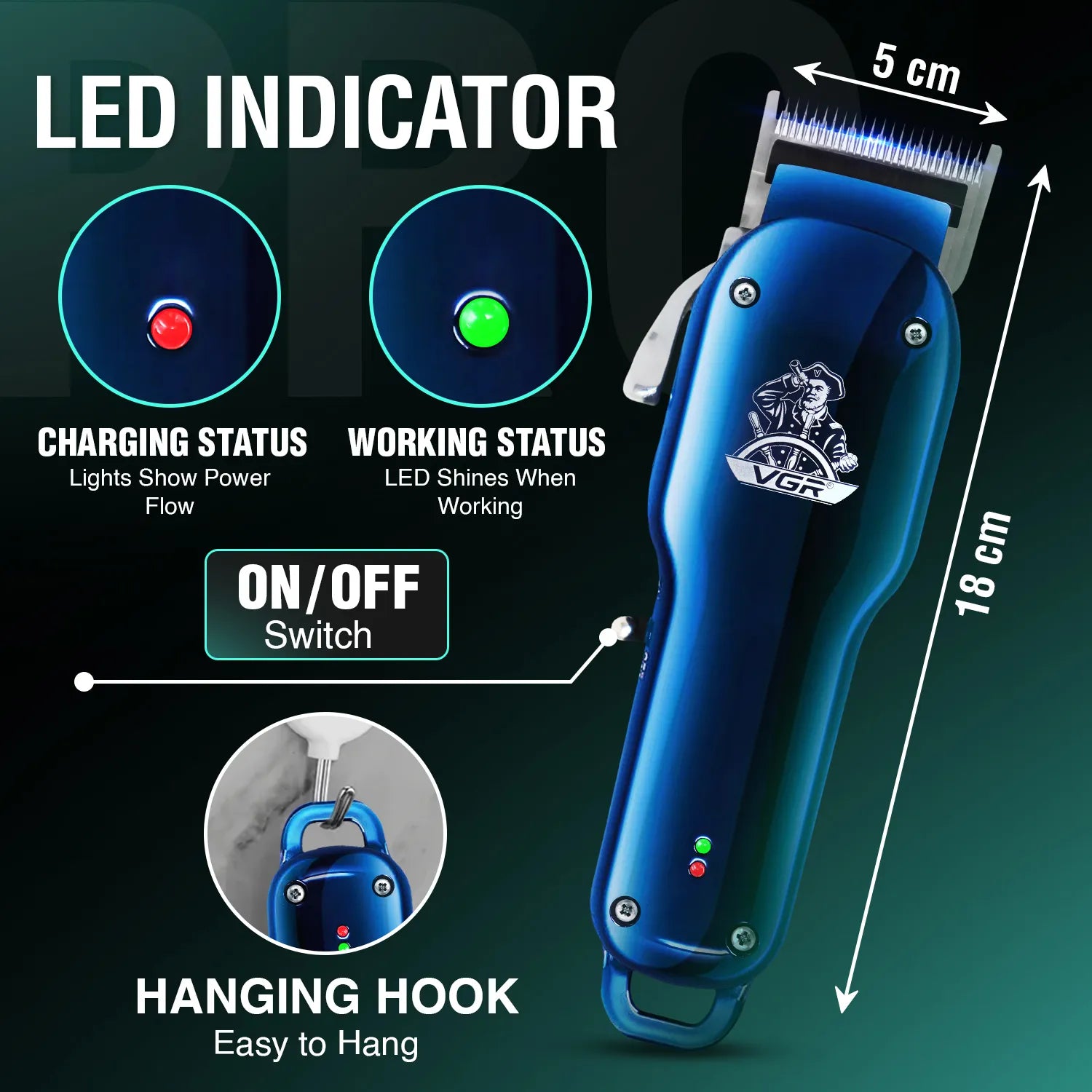 VGR V-679 Hair Clipper For Men