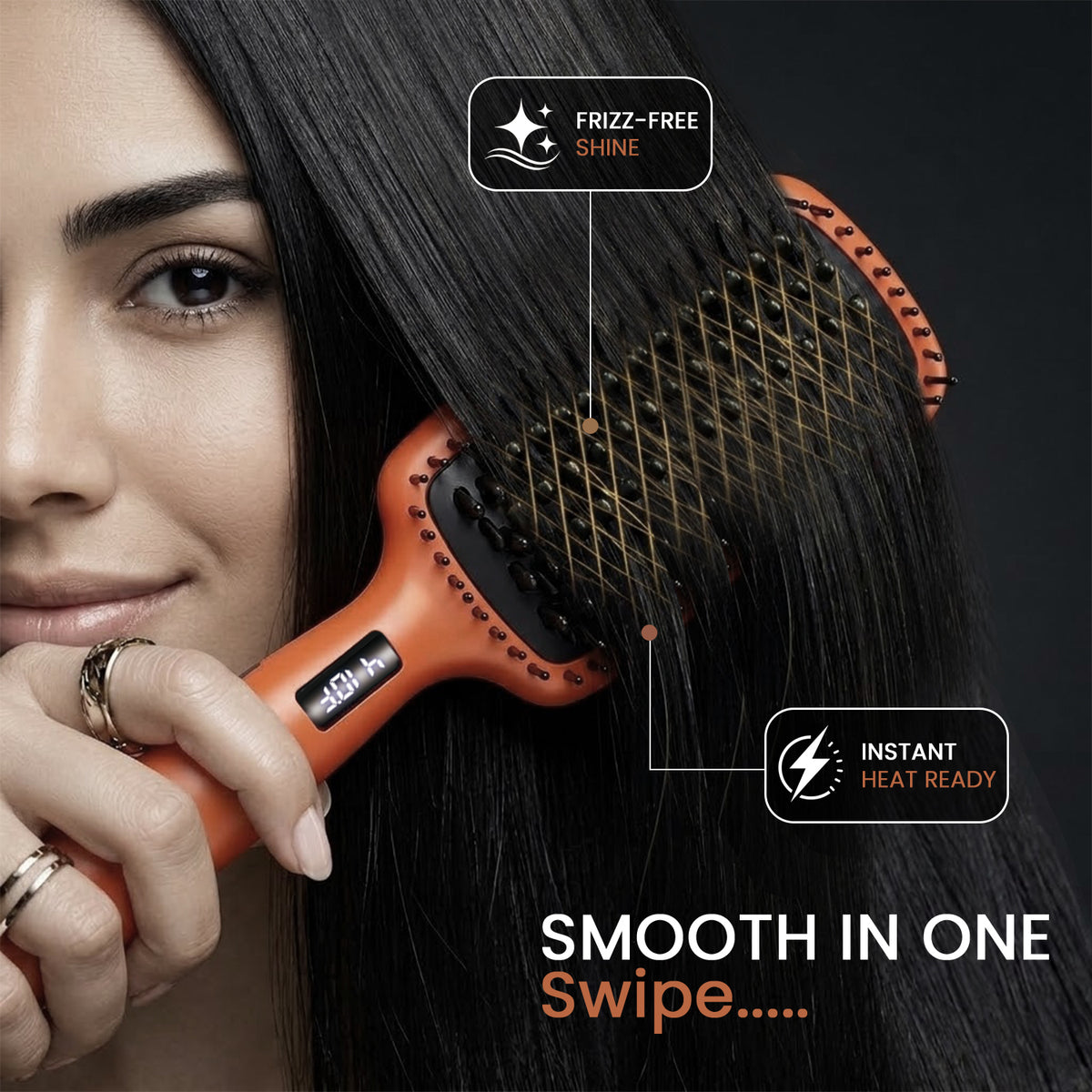 VGR V-527 Professional Hair Straightener Comb, Orange