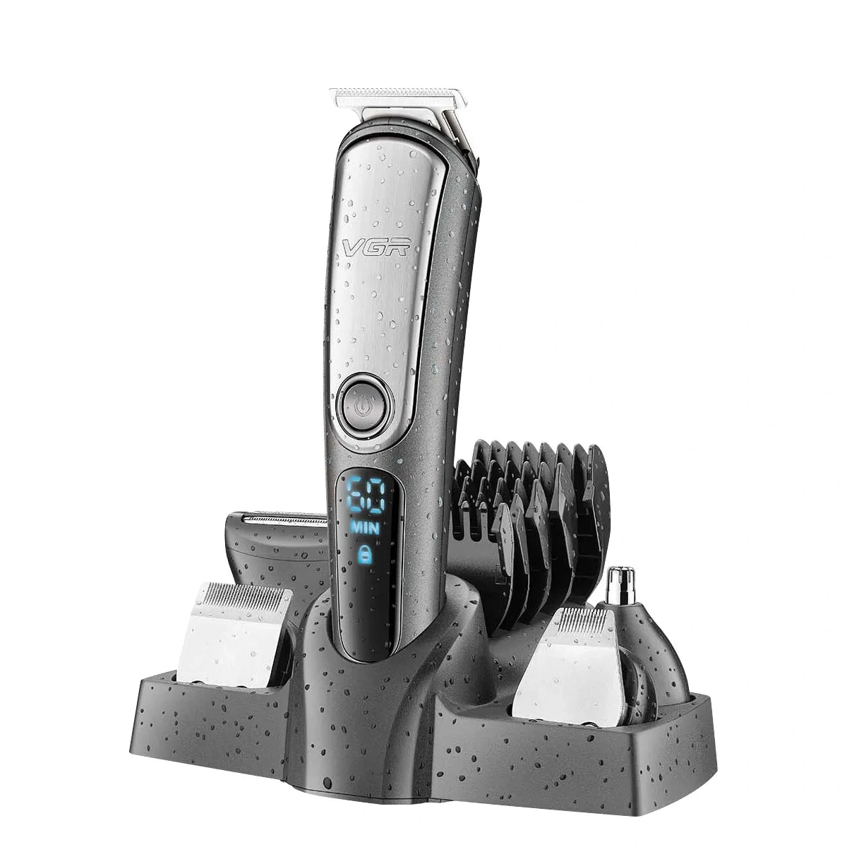 VGR V-105 Black 5-in-1 Grooming Kit for Men – Professional Trimmer & Shaver for Full Styling