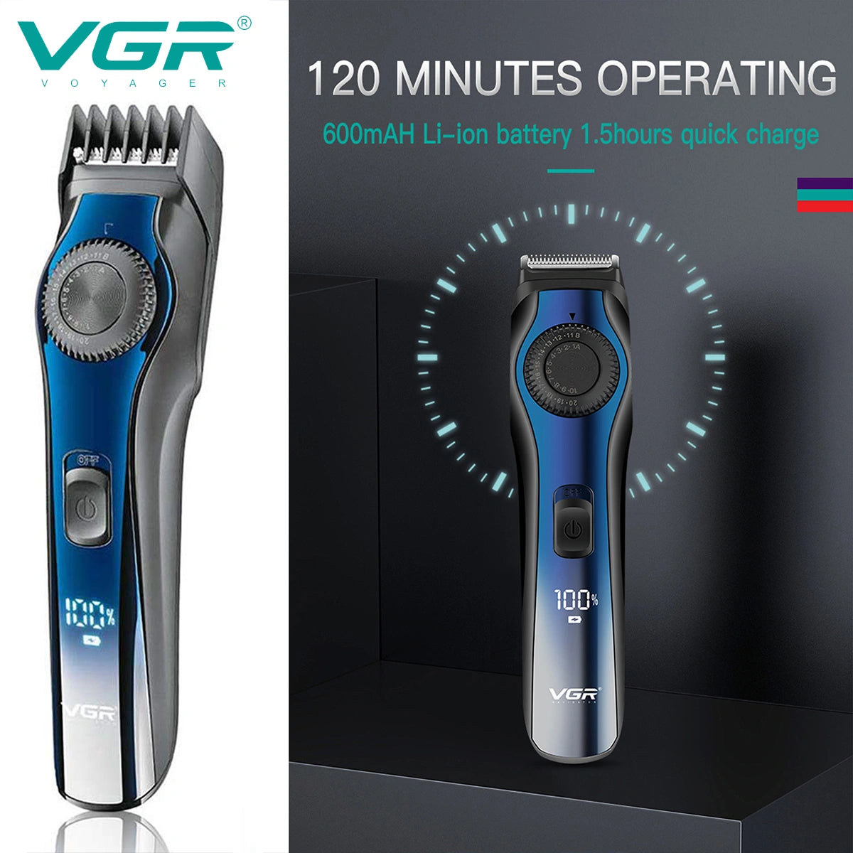 VGR V-080 Hair Trimmer For Men, Black