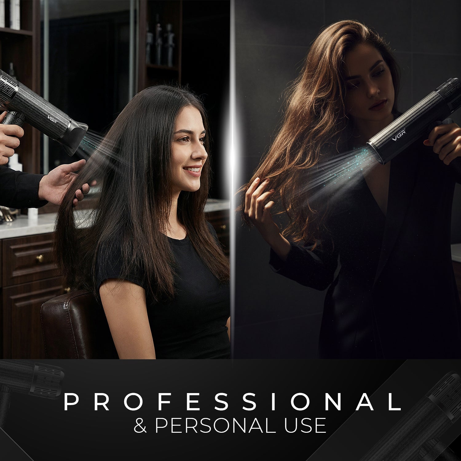 VGR V-640HD Professional Hair Dryer | Barber Series | 1600–1900W High-Speed BLDC Motor