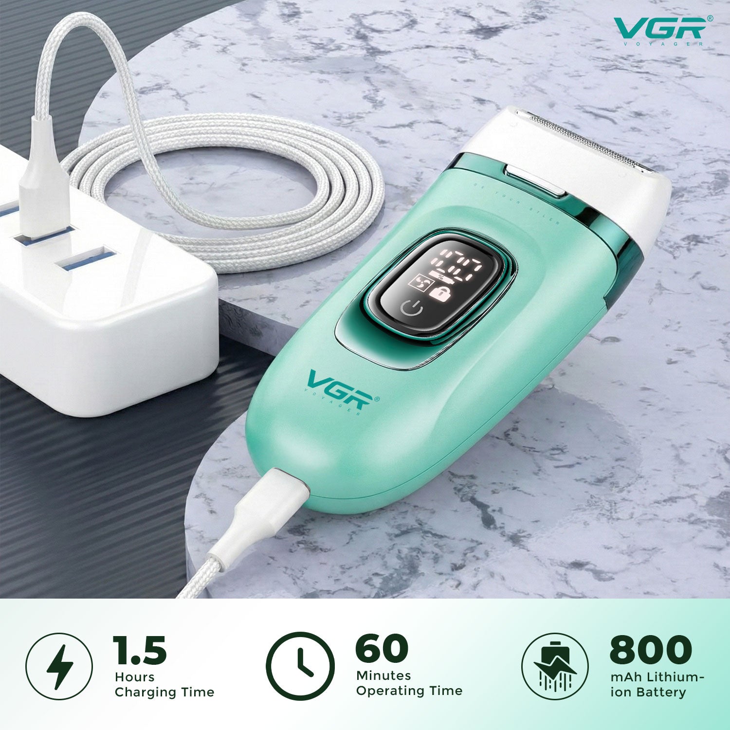 VGR V-762 Professional 3-IN-1 Lady Epilator for Women