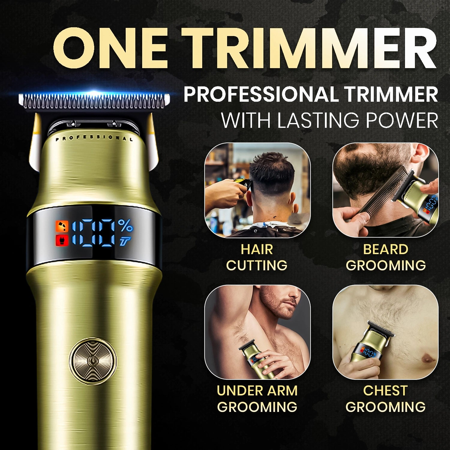 VGR V-991 Professional Salon Quality Hair Trimmer for Men's (Gold)