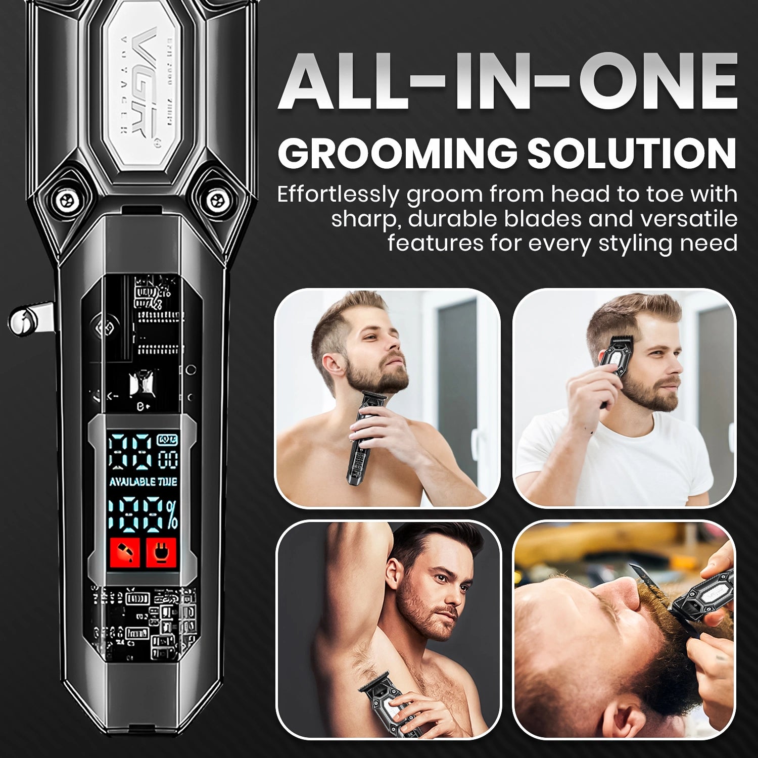 VGR V-900 Professional Cord/Cordless Hair Trimmer for Salon and Home Use