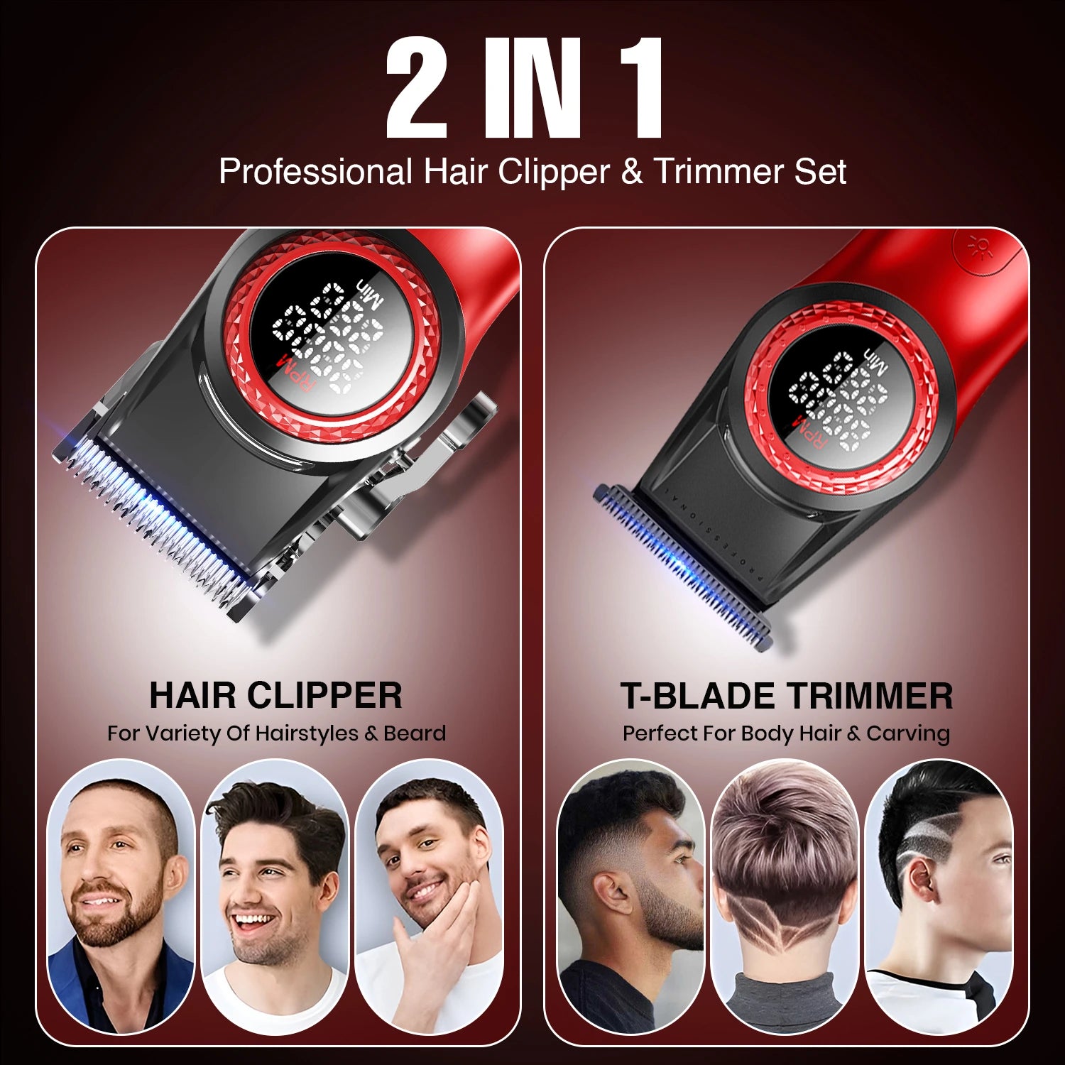 VGR V-001PRO & V-977 Professional Barber Combo