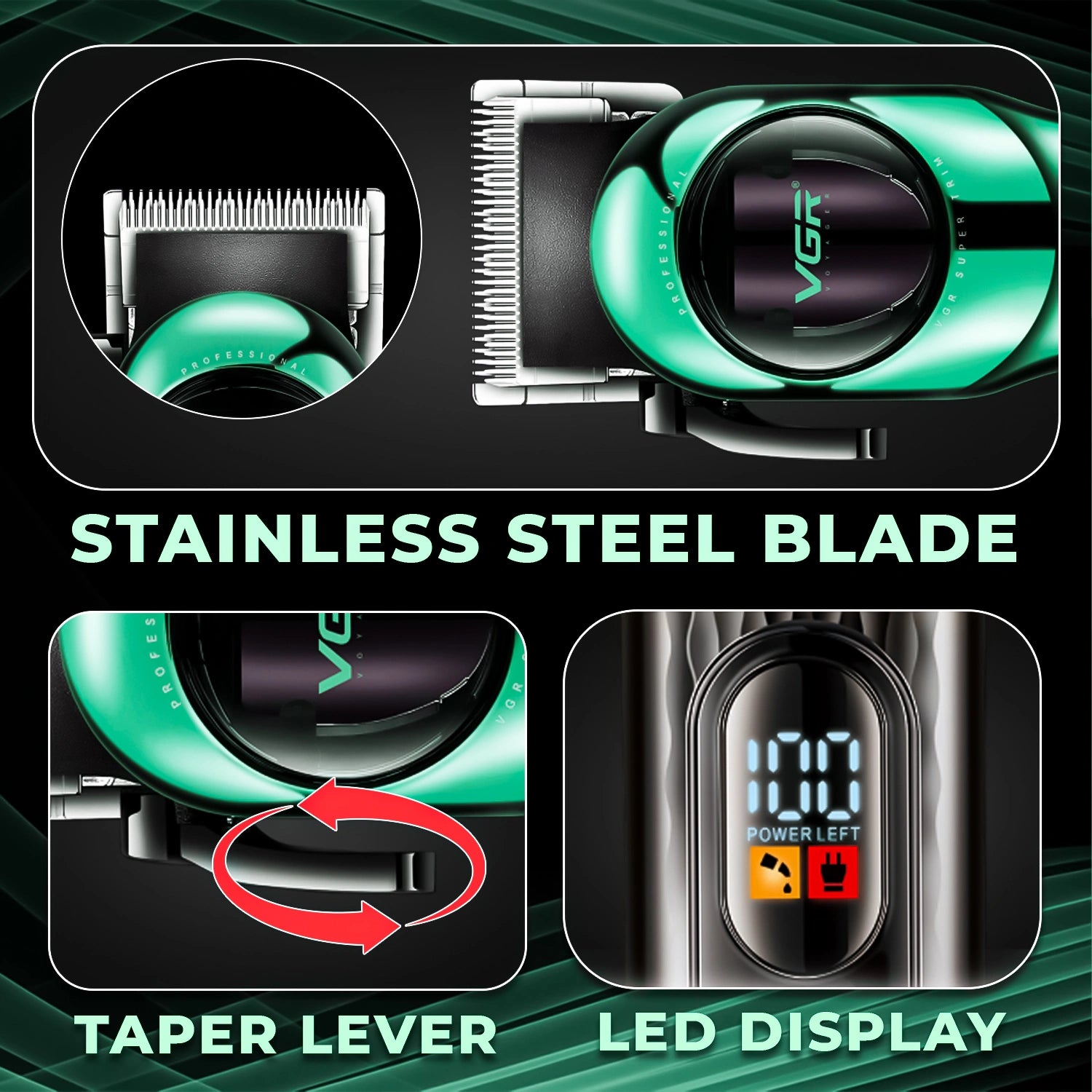 VGR V-166 Professional Hair Clipper for Salon Professionals and Personal Use