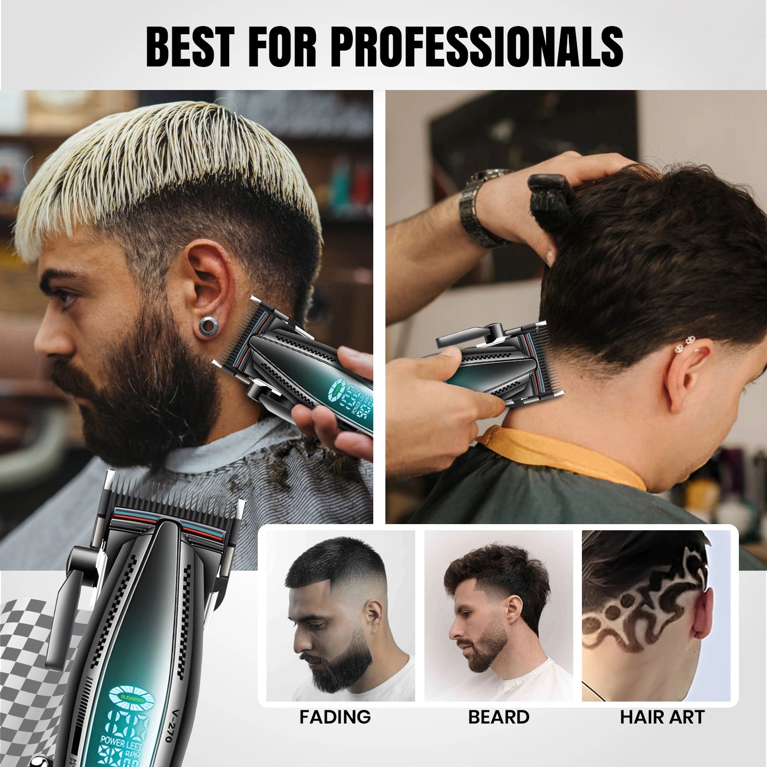 VGR V-270 Professional Metal Housing Cord/cordless Hair Clipper For Men's