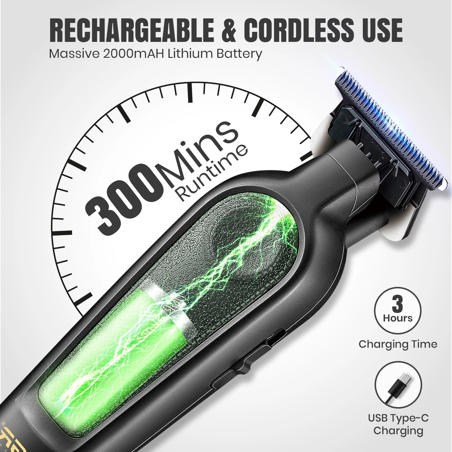 VGR V-995 Professional Hair Trimmer for Men (Black)
