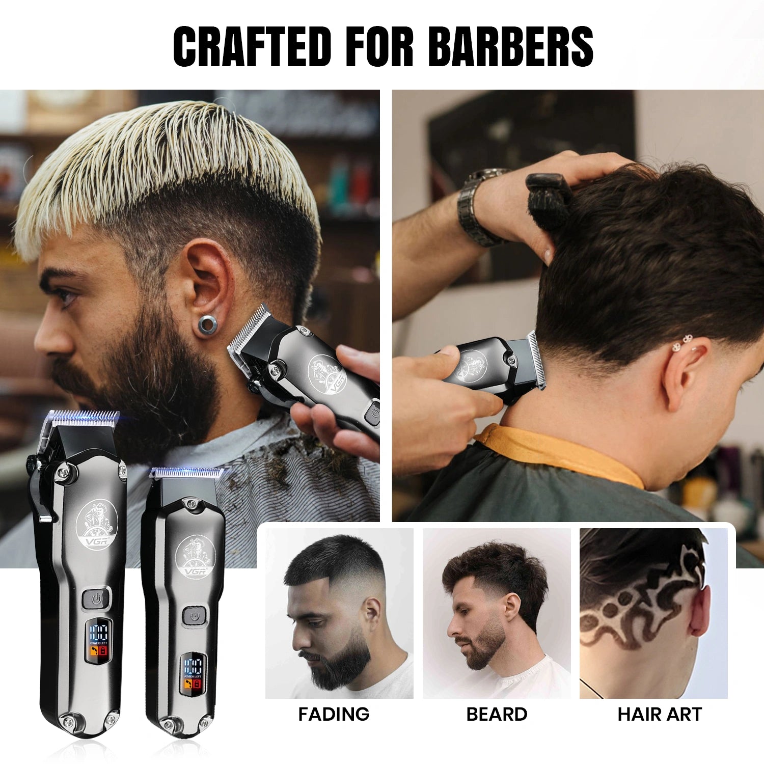 VGR V-675 Professional Cord/Cordless Hair Clipper & Trimmer Set