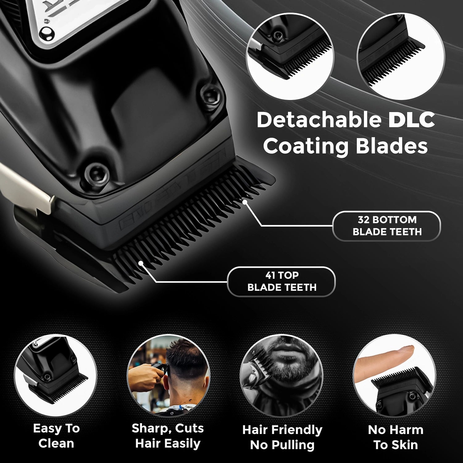 VGR V-137 Professional Cord/Cordless Hair Clipper for Men's (Gold/Black)