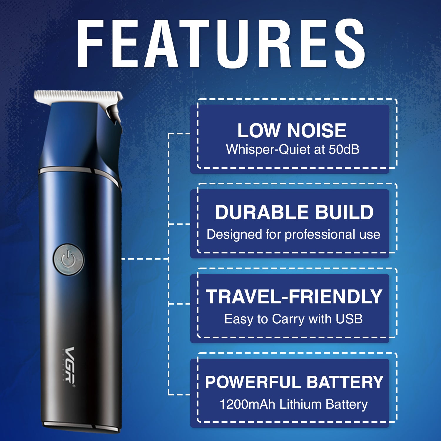VGR V-986 Professional T-Blade Hair Trimmer – Sharp, Durable Blades for Precise Haircuts and Styles