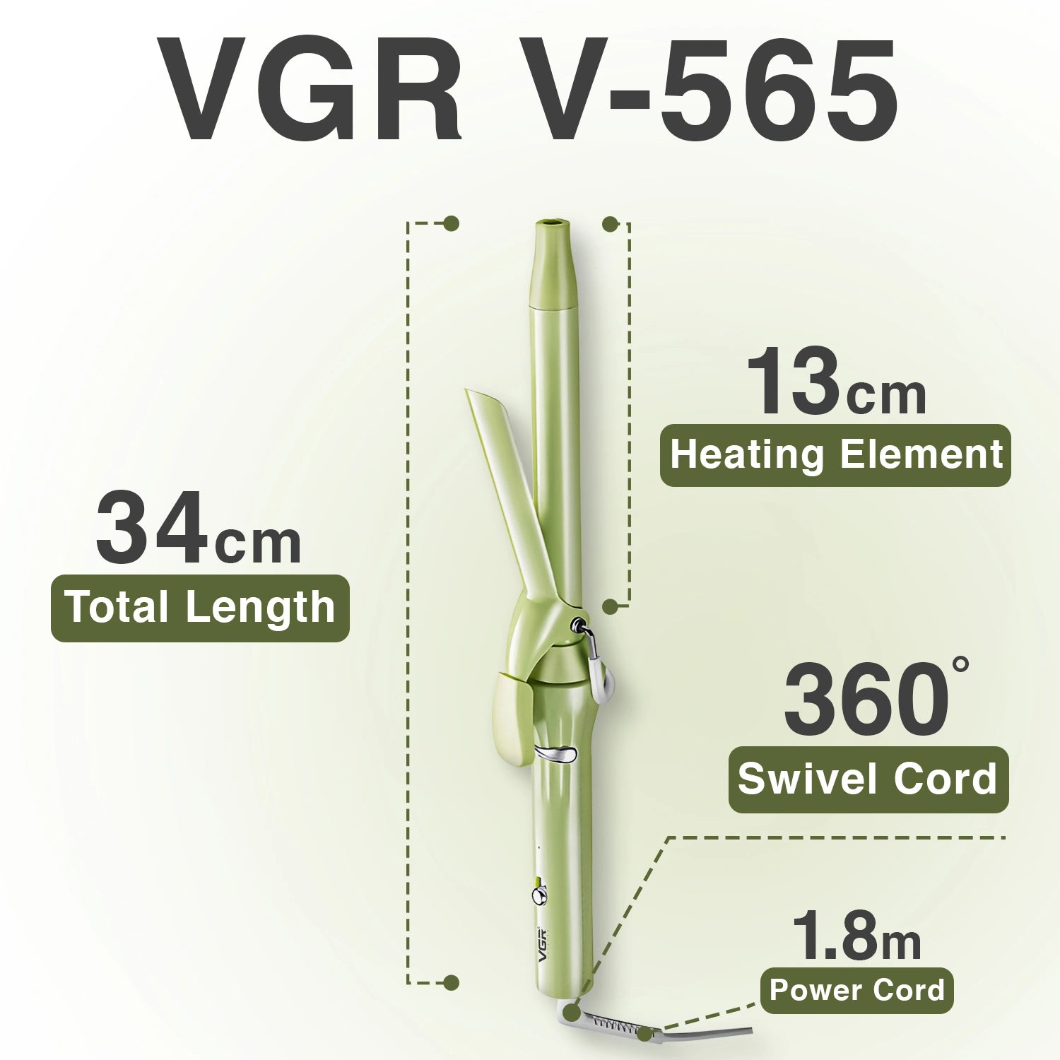 VGR V-565 Hair Curler Iron For Women, pink
