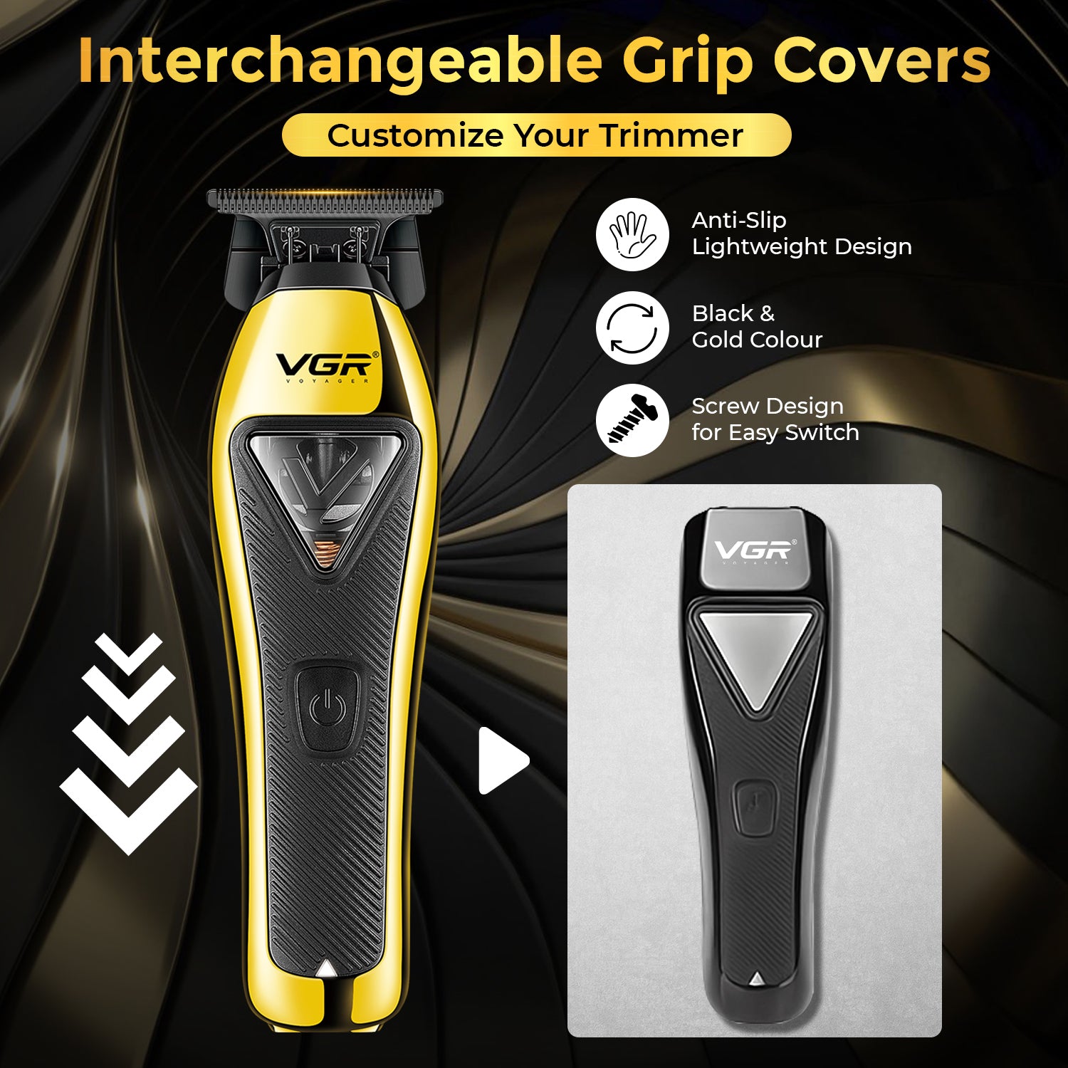 VGR V-994 Professional Salon Series Hair Trimmer for Men, Gold