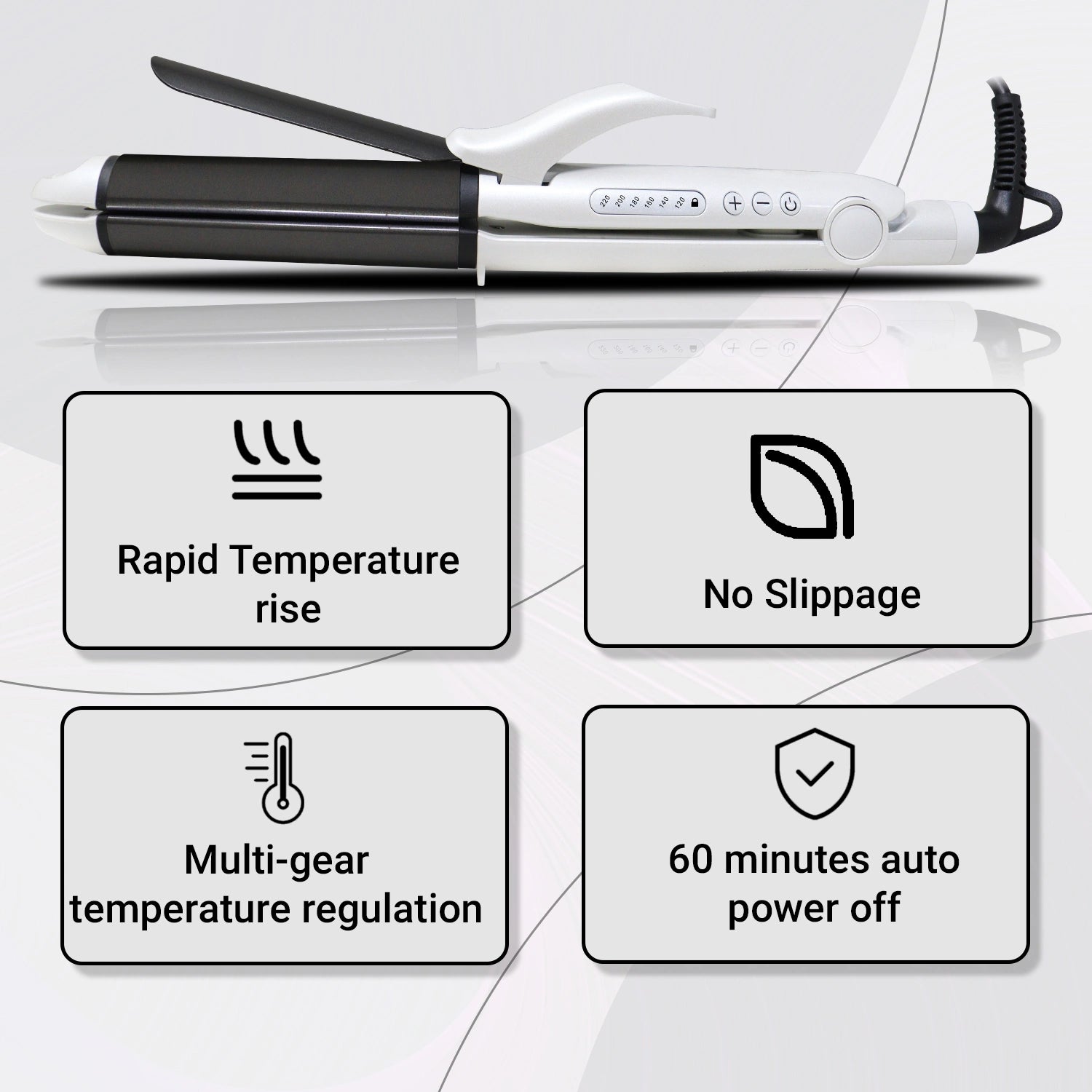 VGR V-558 2 In 1 Hair Straightener And Curler, White