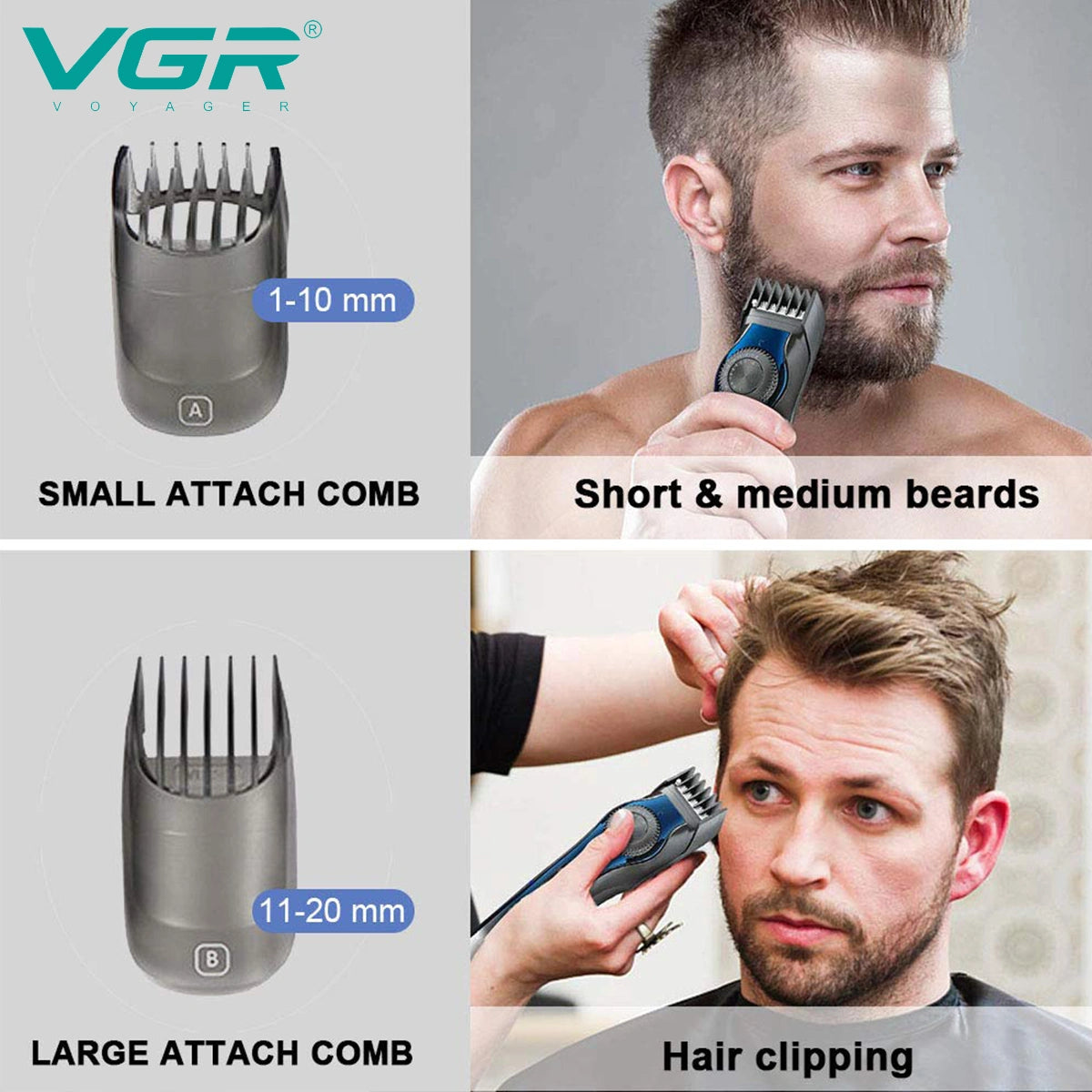 VGR V-080 Hair Trimmer For Men, Black