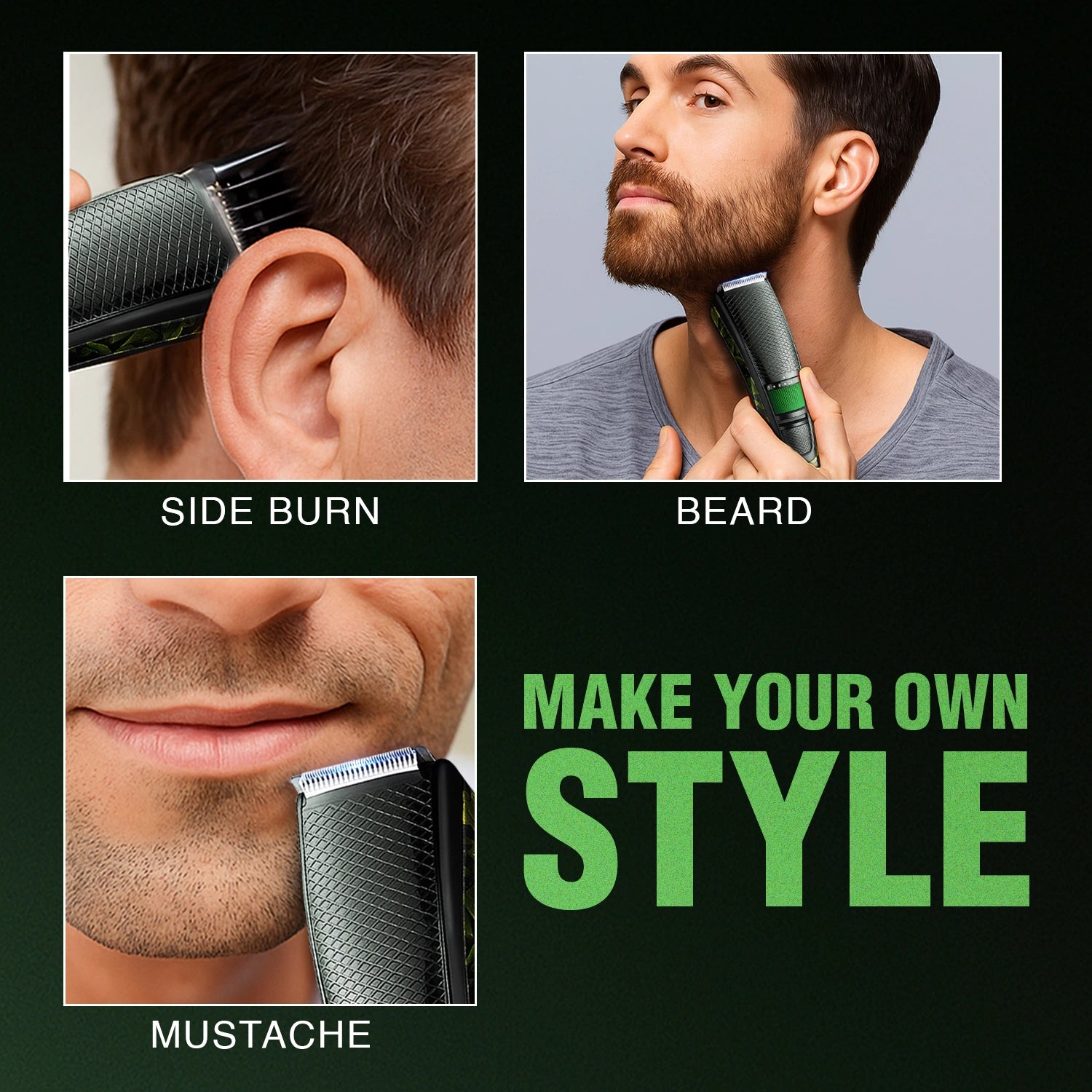 VGR V-053 Hair Trimmer For Men, Army Green