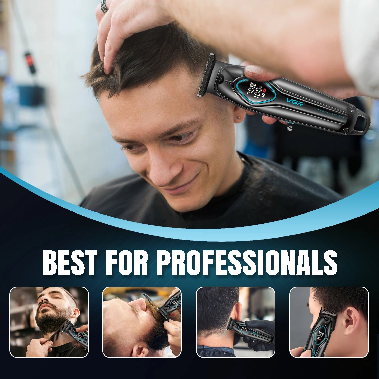 VGR V-945 Professional Trimmer 180 min Runtime 4 Length Settings (Black)