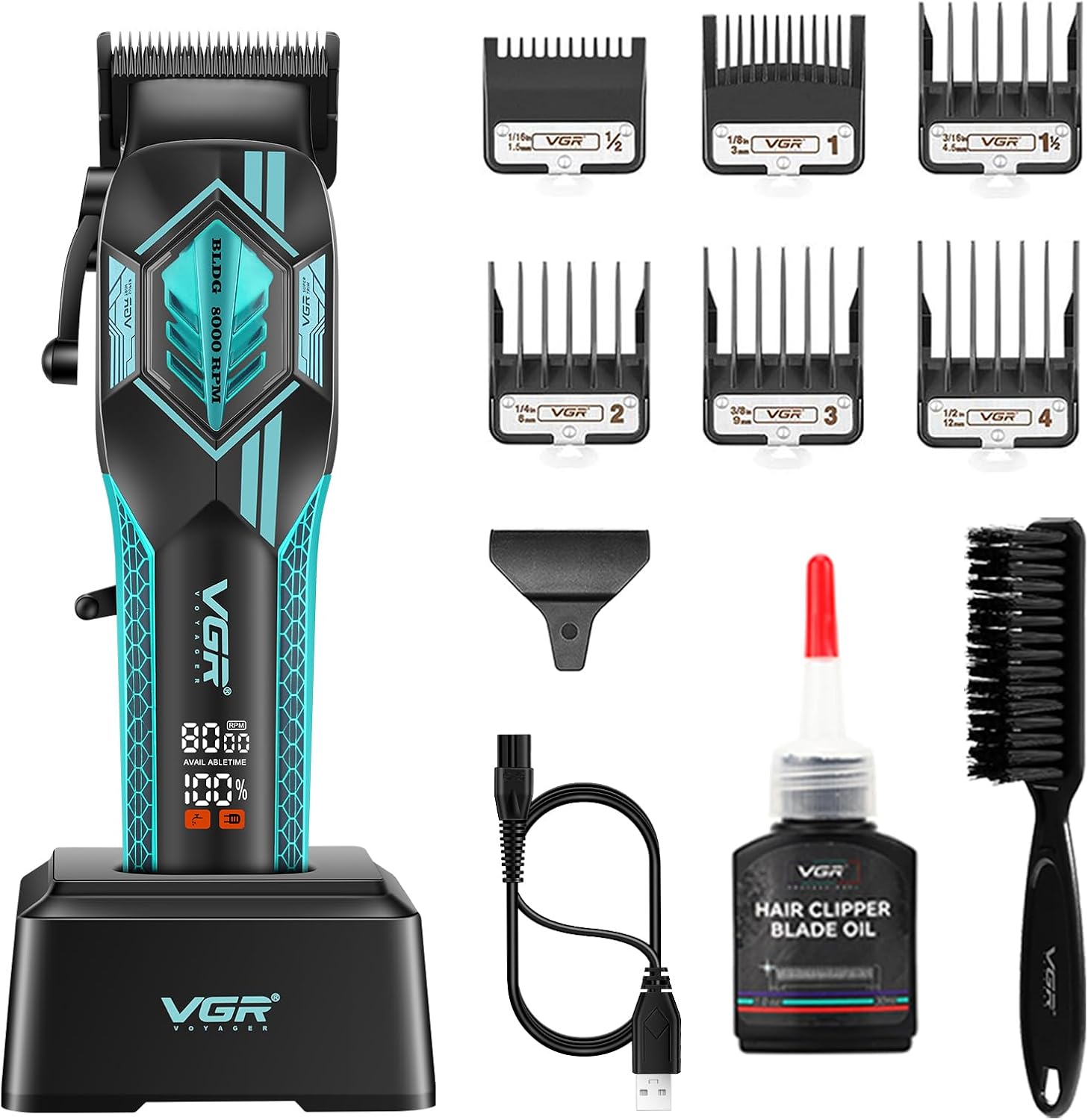VGR V-119 Professional Hair Clipper for Salon & Men, 180 Minutes Runtime, Green/Gold