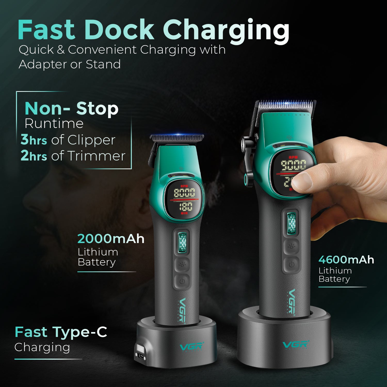 VGR V-885 S2 Rotafinity Pro 2 in 1 Barber Set