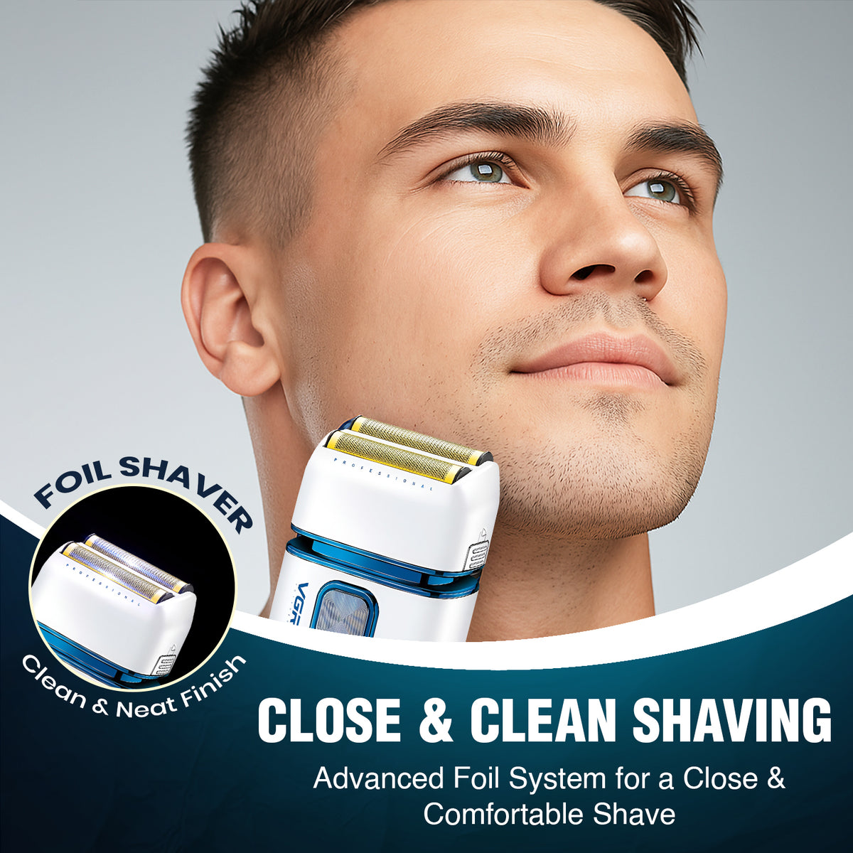 VGR V-362 SUPER TRIM Foil Shaver for Men (White)
