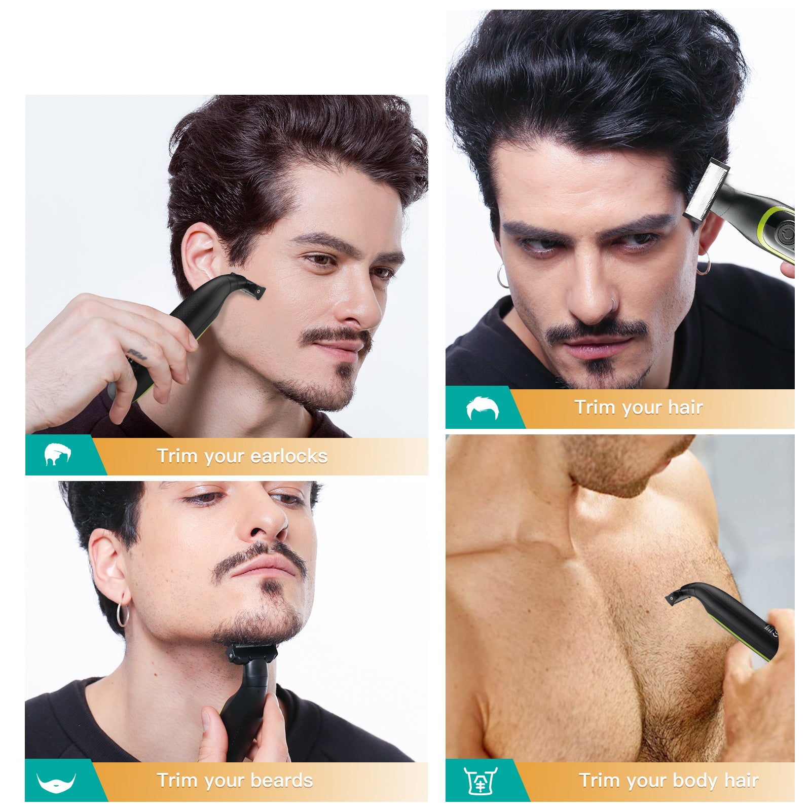 VGR V-017 Men's Electric Beard Shaver, Black