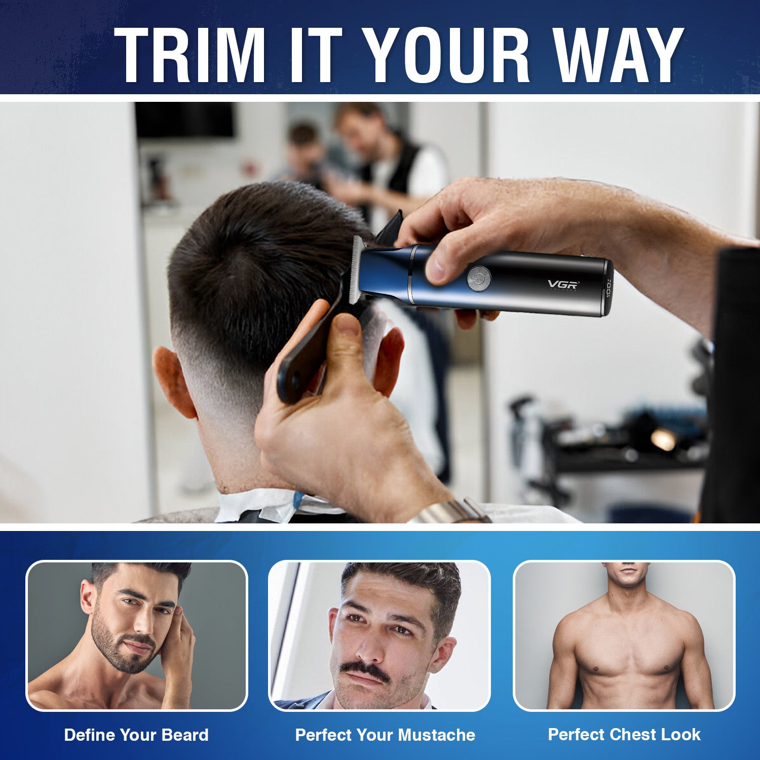 VGR V-986 Professional T-Blade Hair Trimmer – Sharp, Durable Blades for Precise Haircuts and Styles