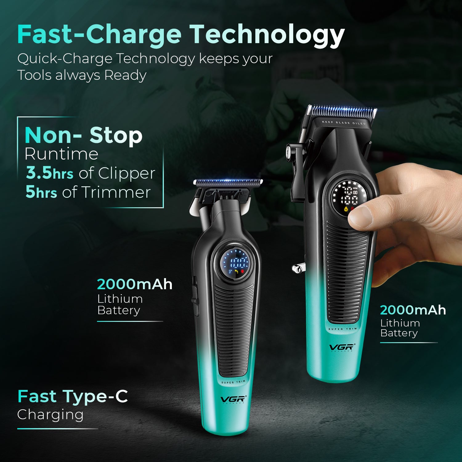 VGR V-196 & V-996 Professional Barber Combo