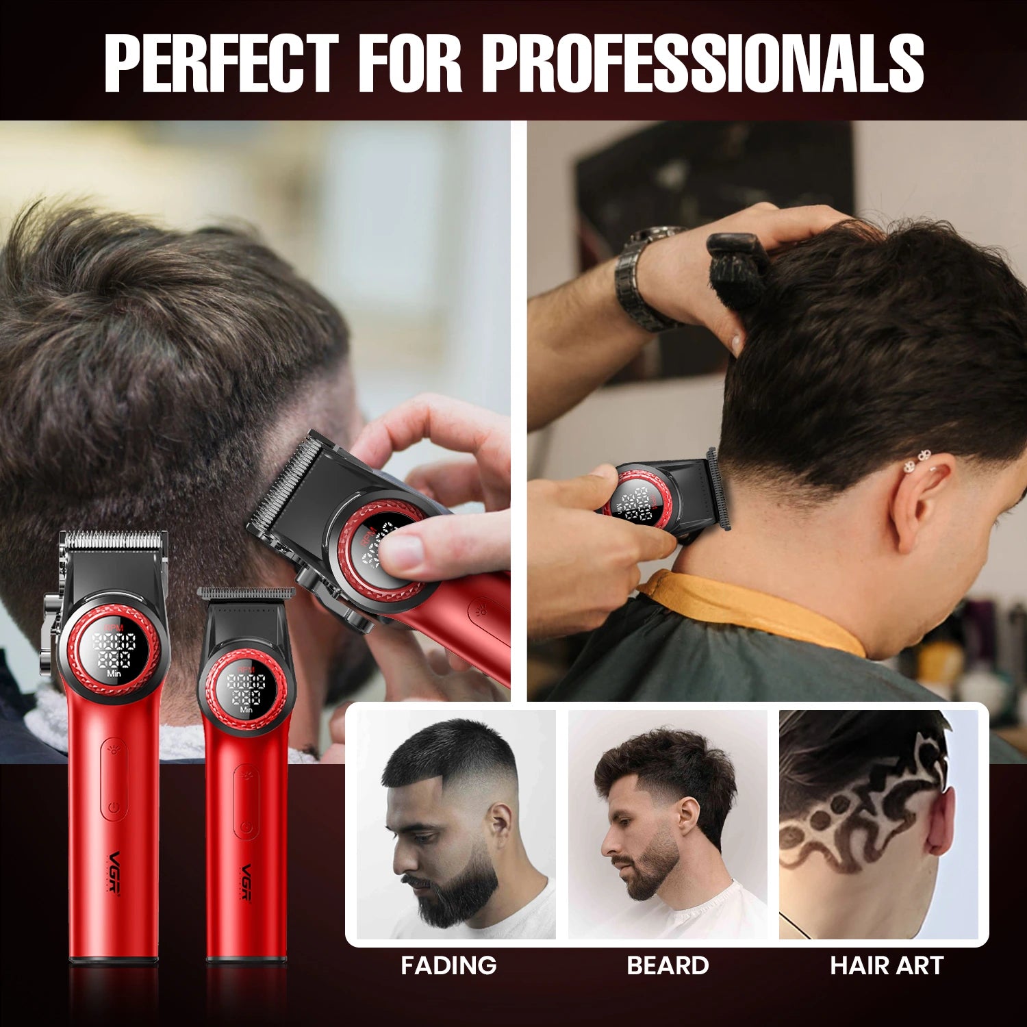 VGR V-001PRO & V-977 Professional Barber Combo