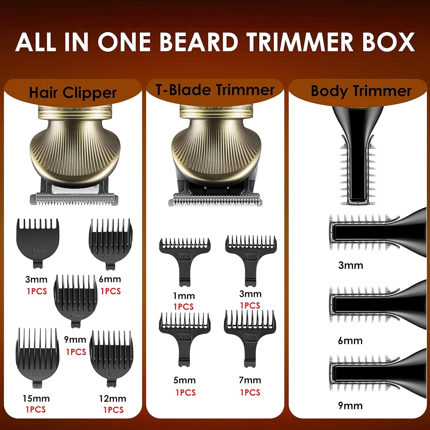 VGR V-106 Men's Grooming Kit, Gold