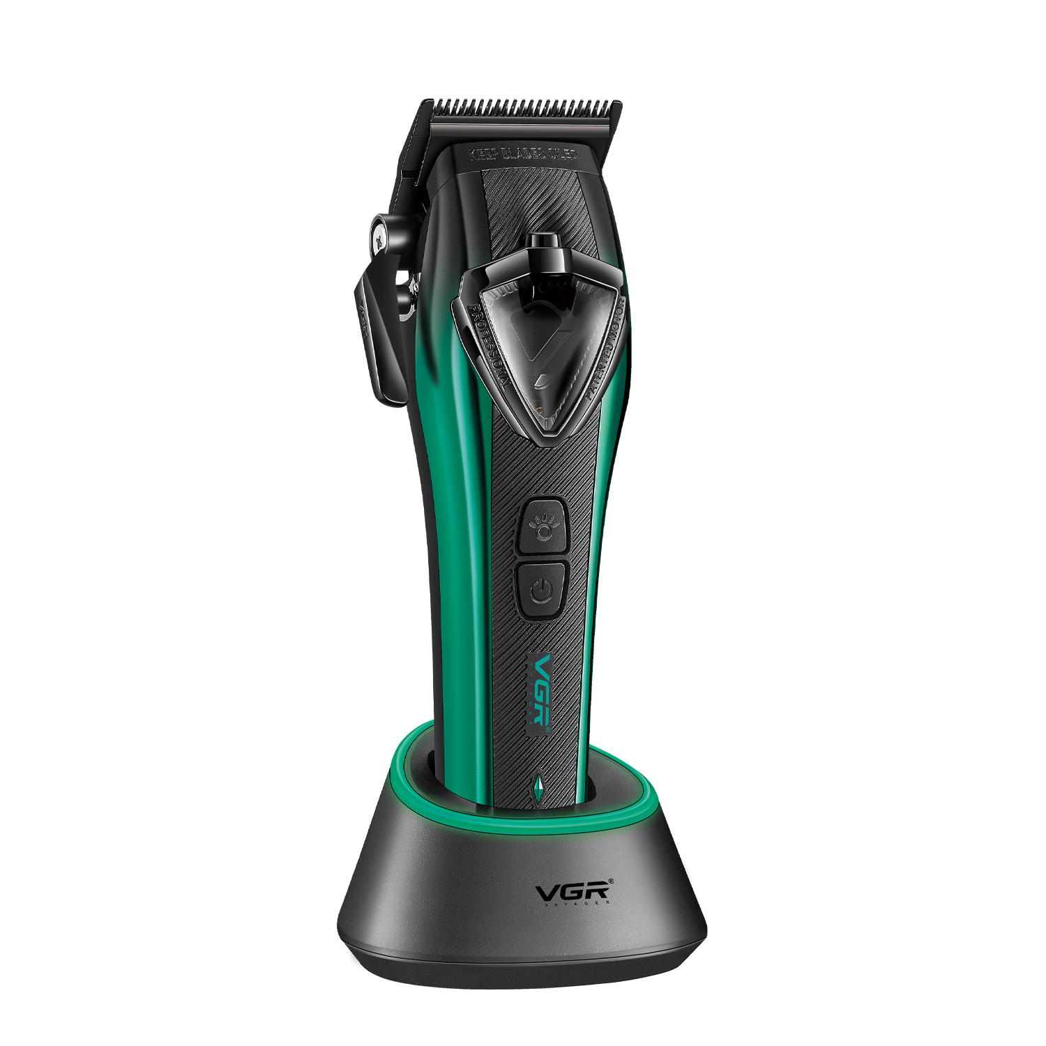 VGR V-883C Professional Hair Clipper for Salon & Men, Green & Black