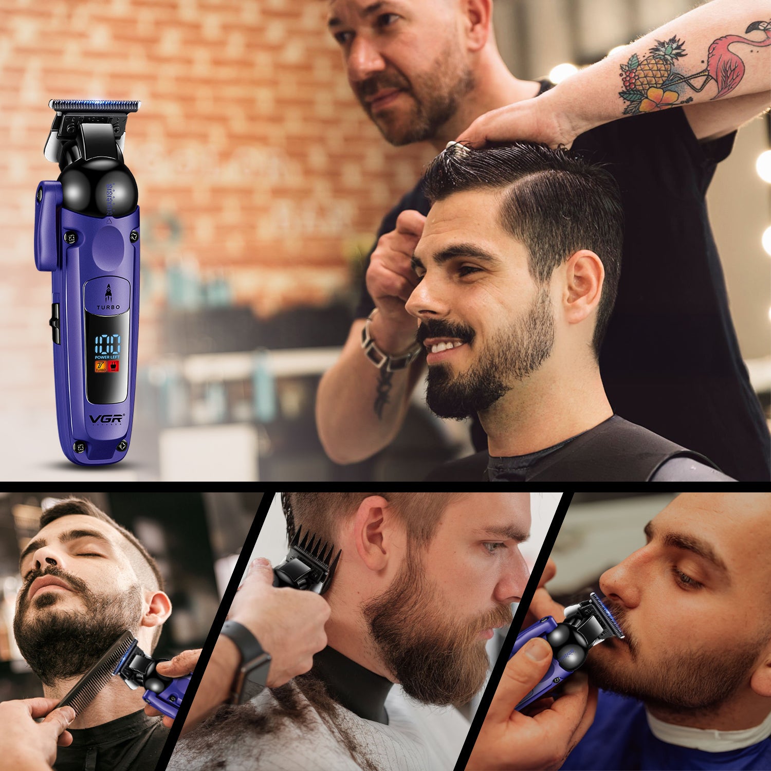 VGR V-274 Professional Hair Trimmer with Ceramic-Titanium Blades & Turbo Function