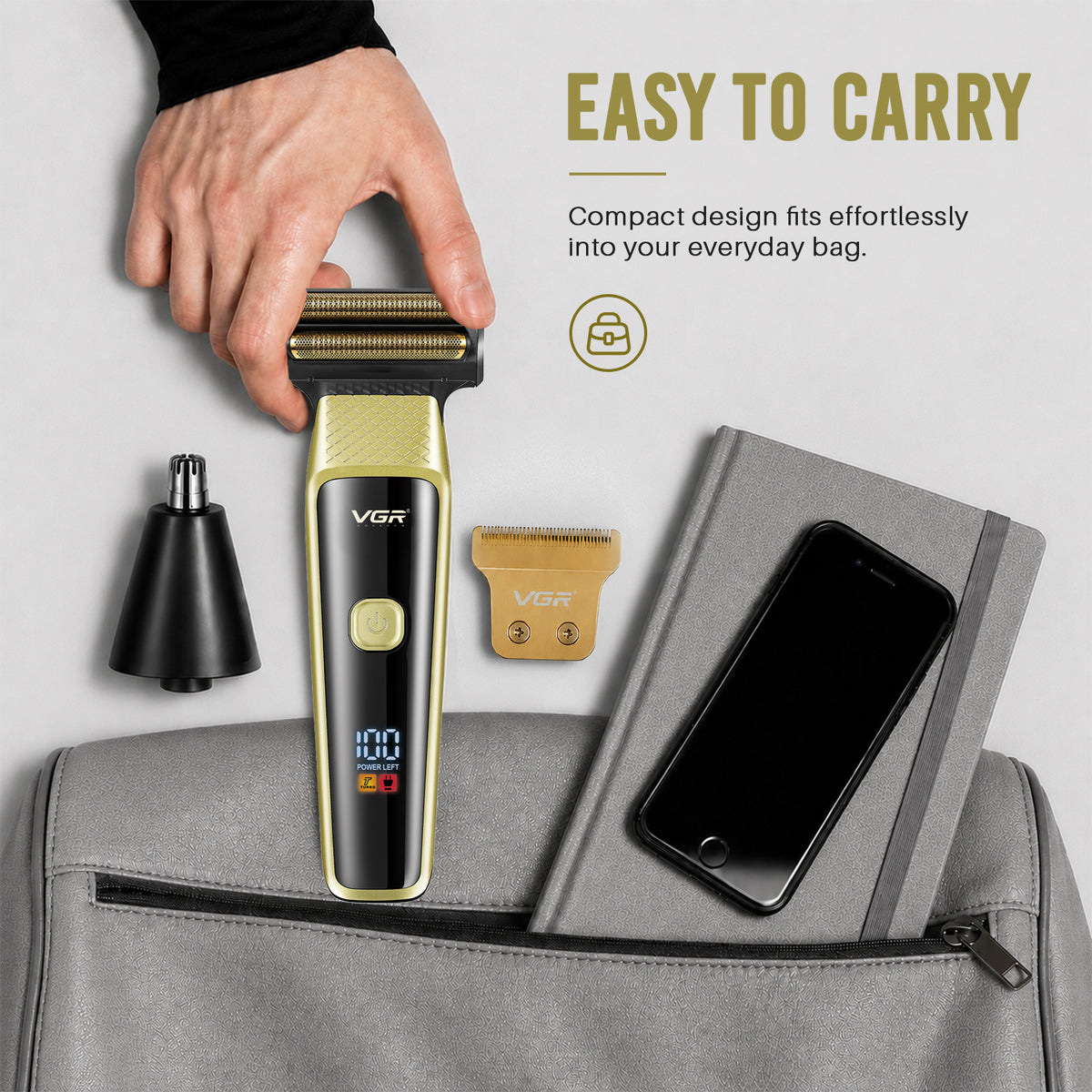 VGR VL-366 Limited Edition Professional 3 in 1 Grooming Kit, (Gold)