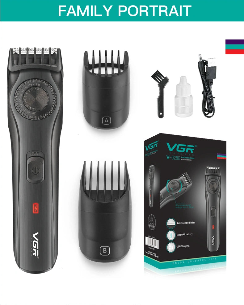VGR V-028B Hair Trimmer For Men, Black