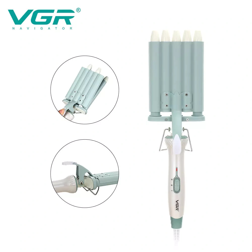 VGR V-597 5 Barrel Hair Curler For Women, Green