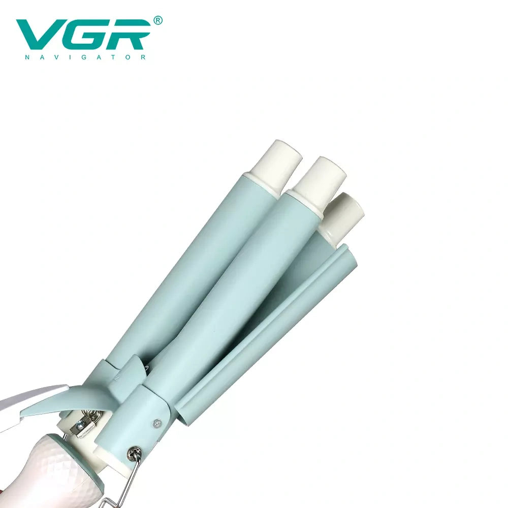 VGR V-595 3 Barrel Hair Curler For Women, Green