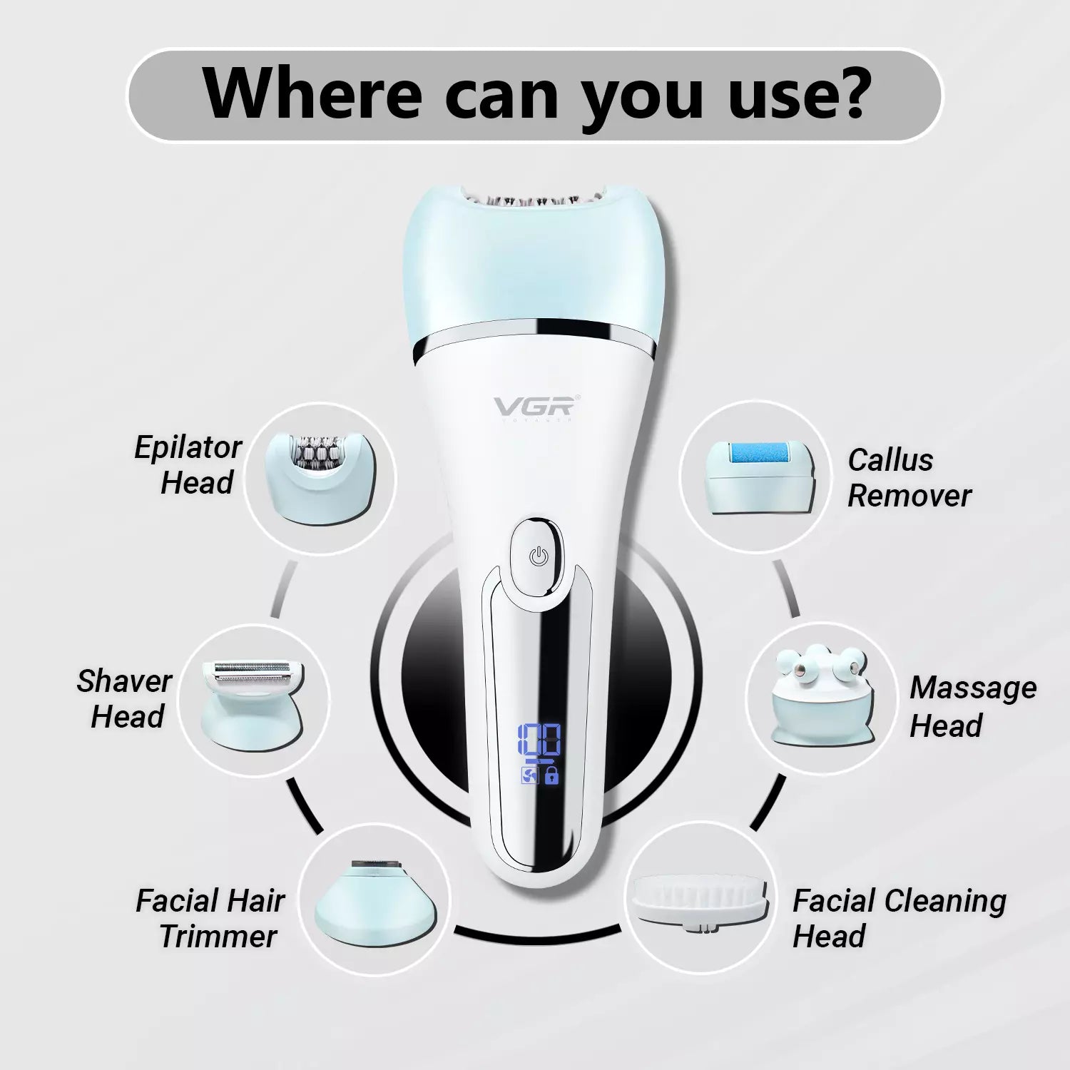 VGR V-733 Professional 6 In 1 Lady Care Set