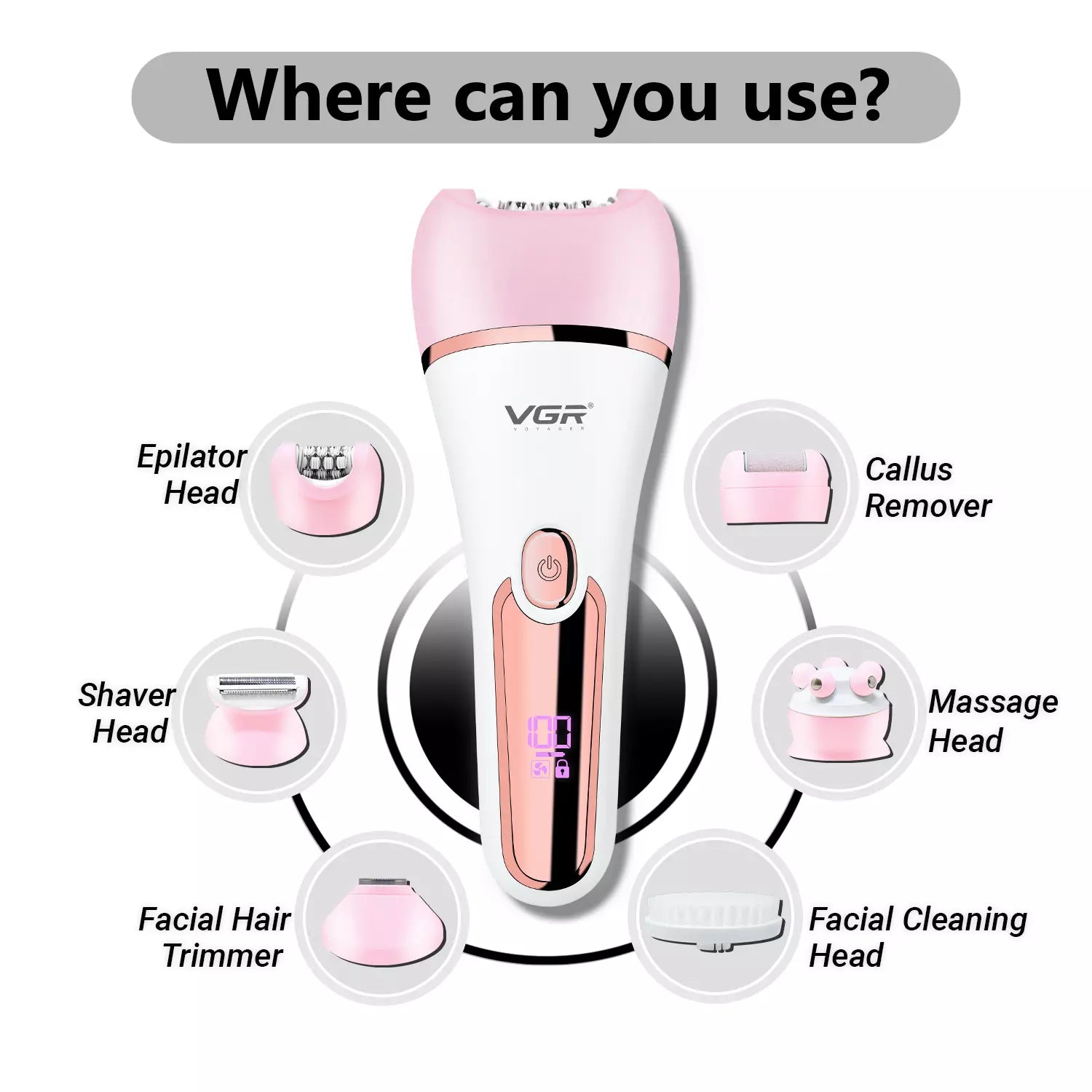 VGR V-733 Professional 6 In 1 Lady Care Set