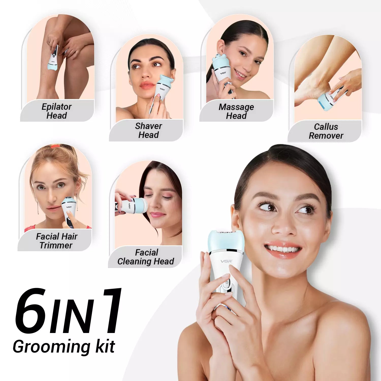 VGR V-733 Professional 6 In 1 Lady Care Set