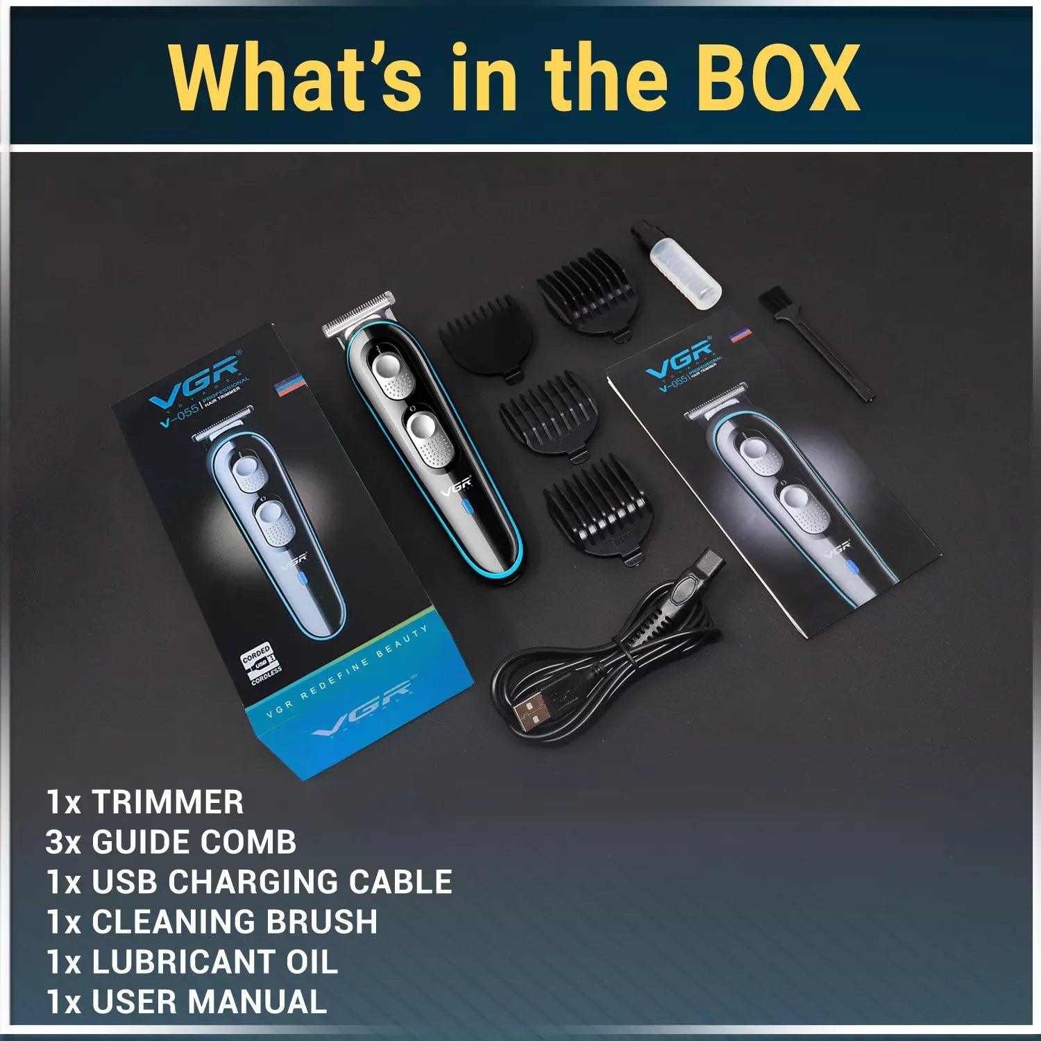 VGR V-055 Hair Trimmer For Men, Black