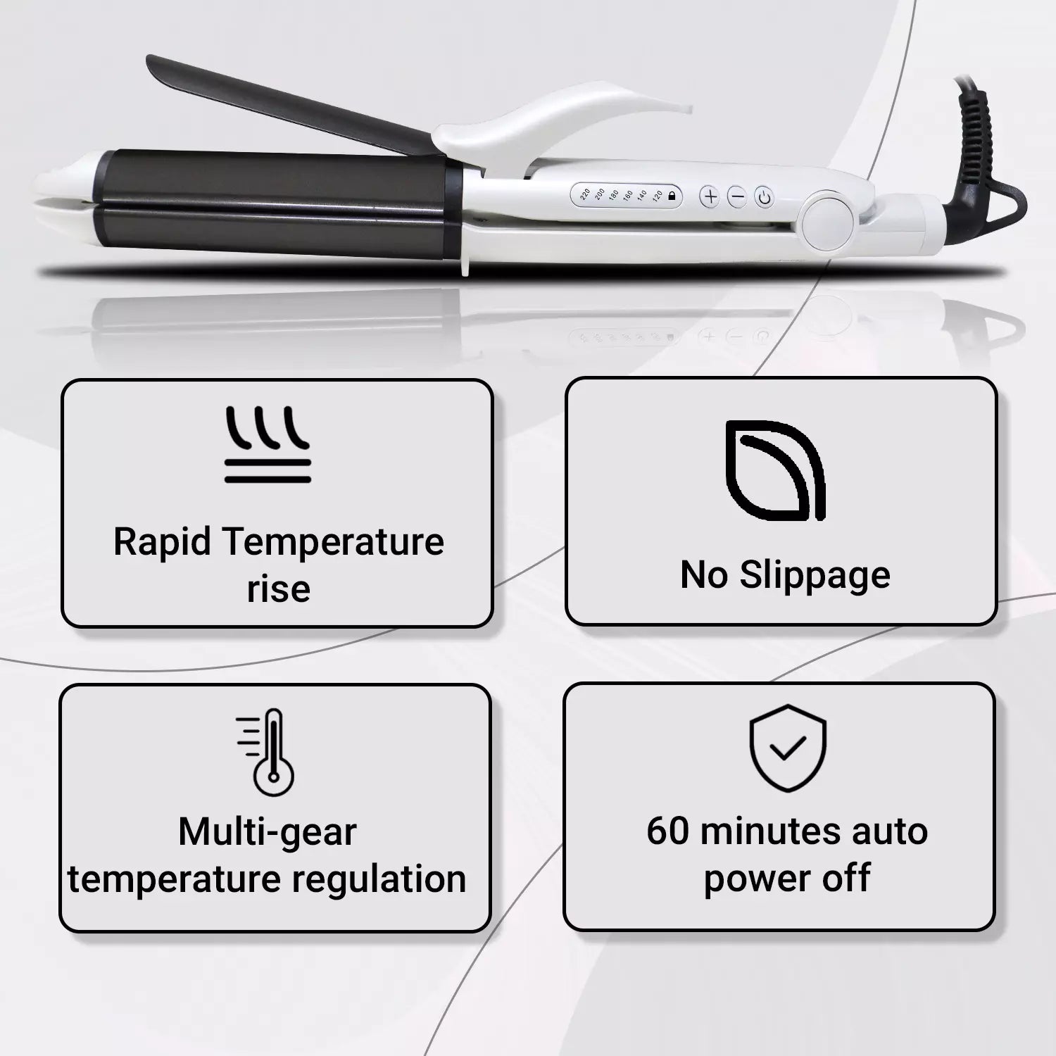 VGR V-558 2 In 1 Hair Straightener And Curler, White