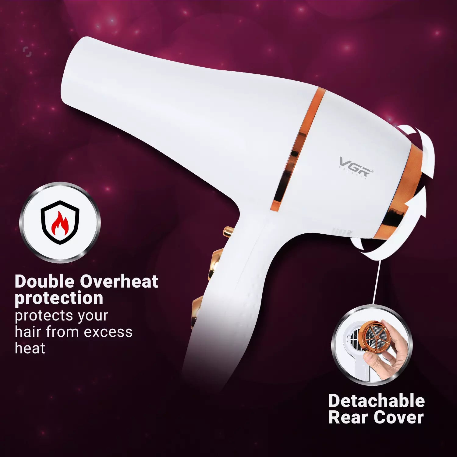 VGR V-414 Women's Heavy Duty 1800-2200 Watt Hair Dryer