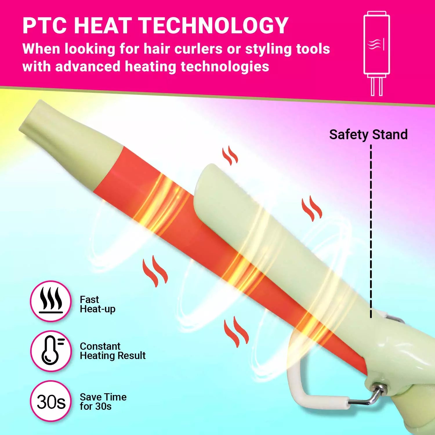 VGR V-565 Hair Curler Iron For Women, Pink