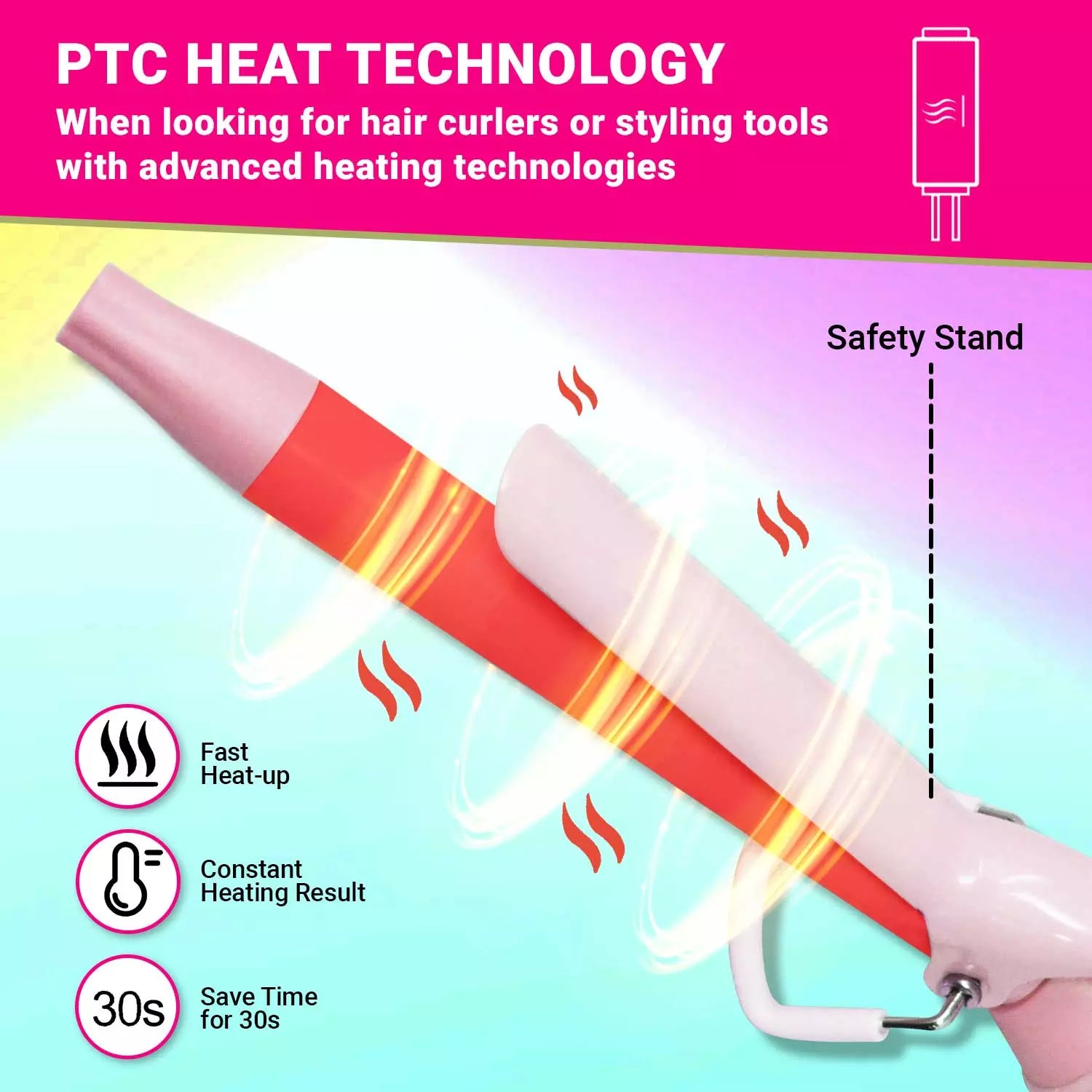 VGR V-565 Hair Curler Iron For Women, Pink