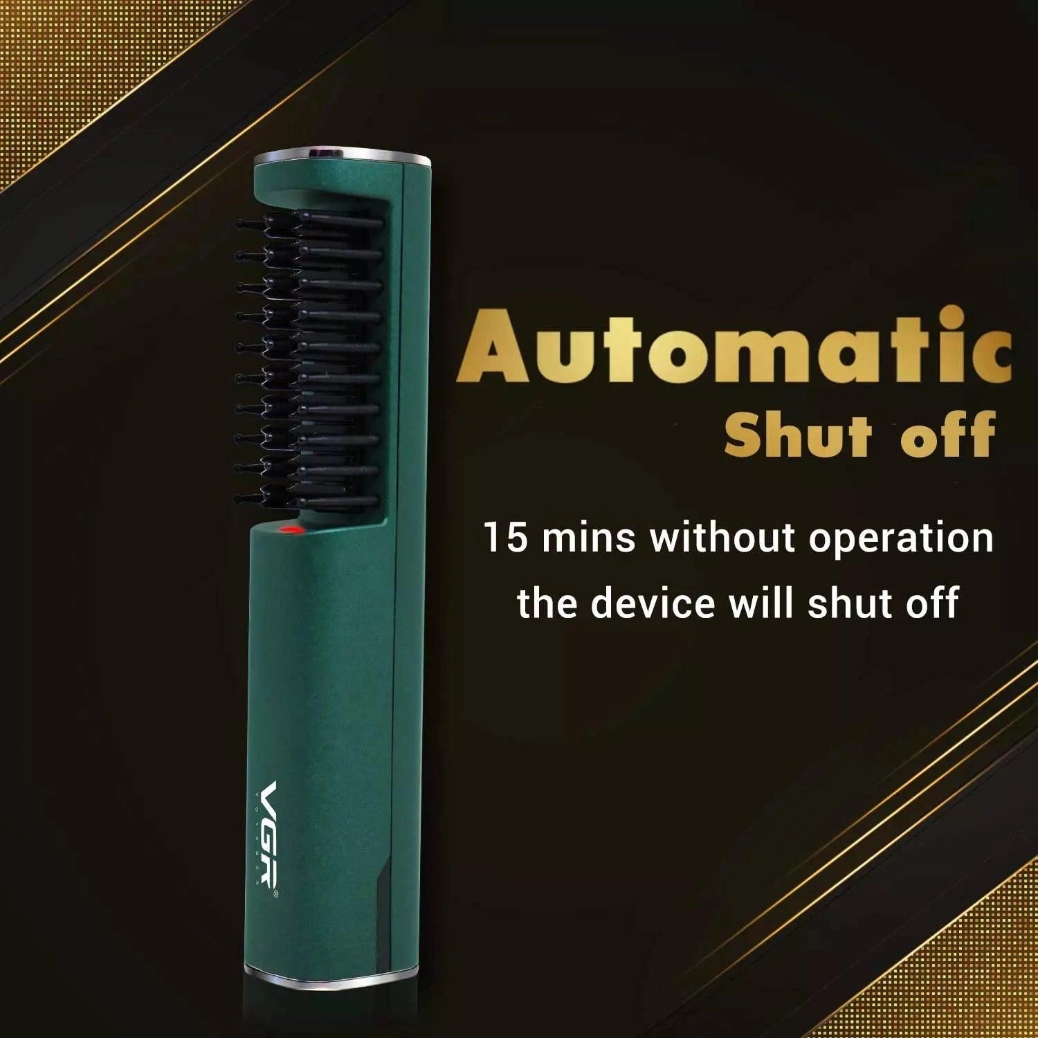 VGR V-587 Electric Hair Straightener Comb For Unisex, Green