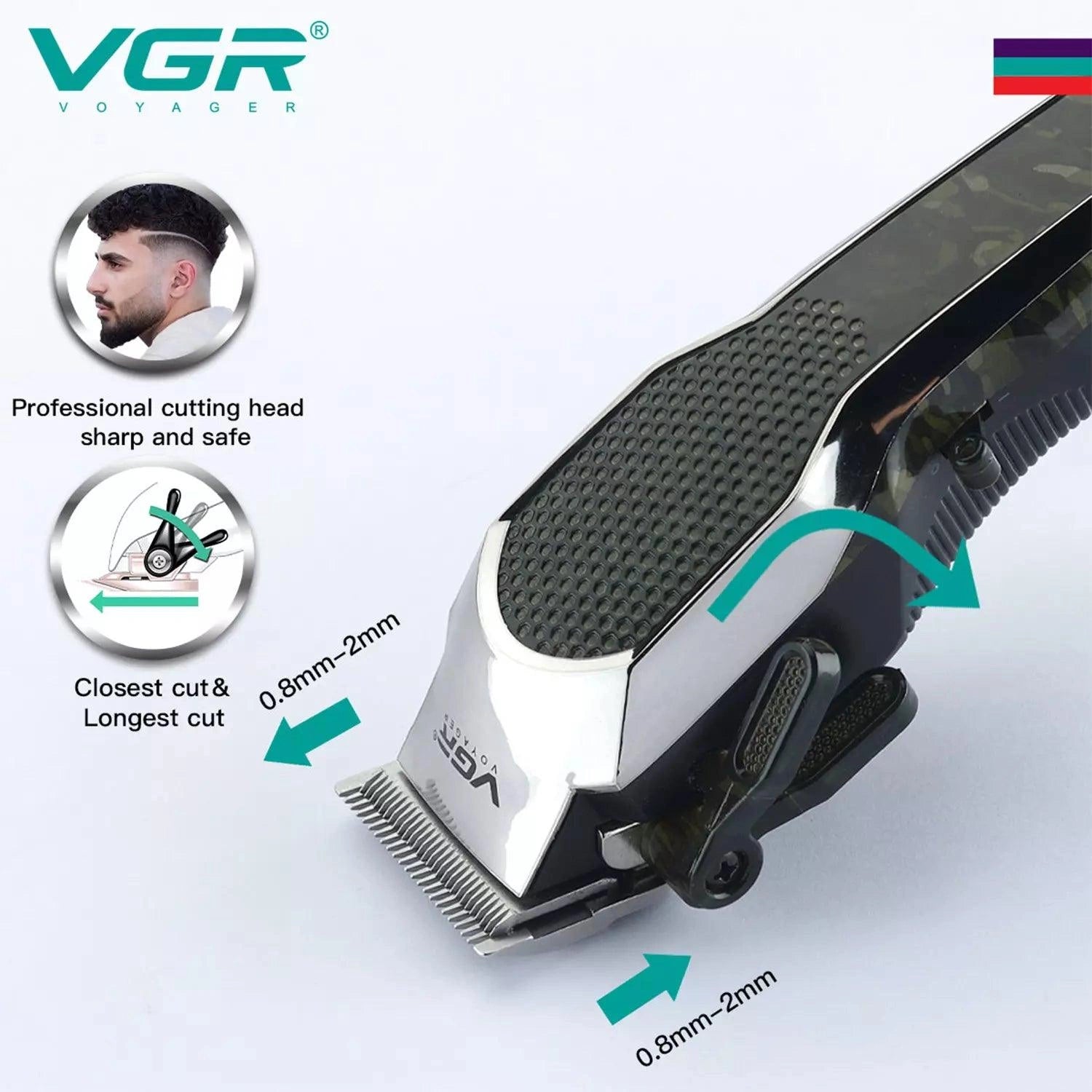 VGR V-299 Hair Clipper For Men, Army Green