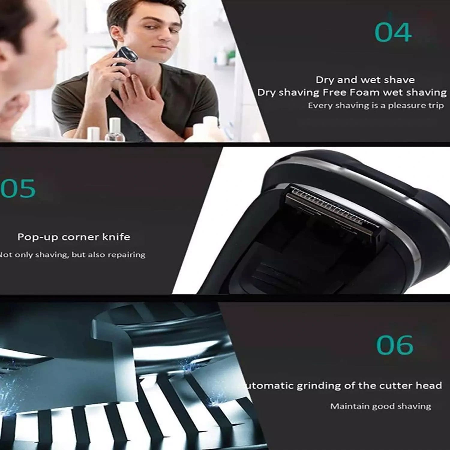 VGR V-307 IPX5 Waterproof Shaver For Men, Black
